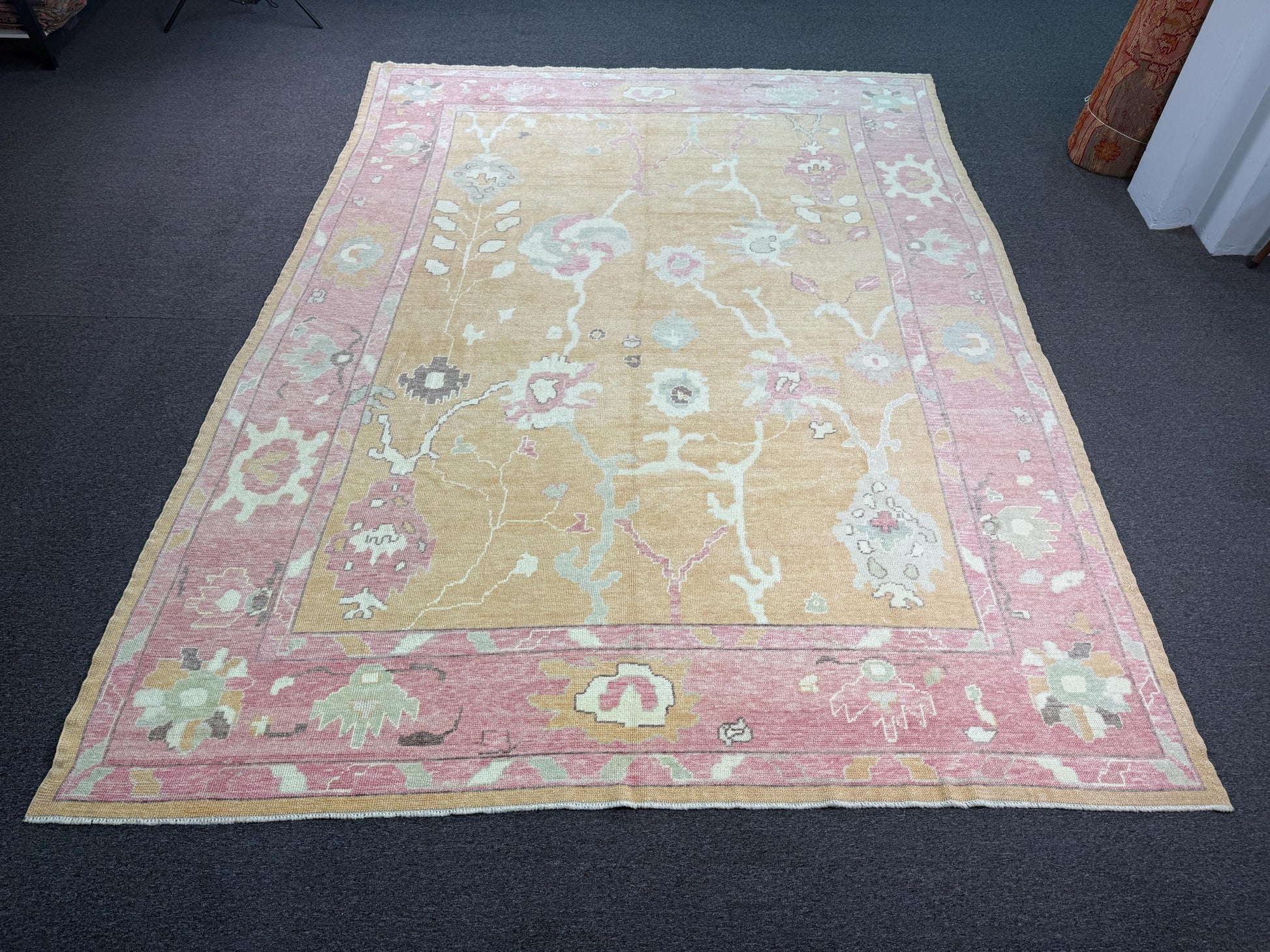 10'x13'6 feet Turkish Oushak Rug,Yellow Color Rug,076
