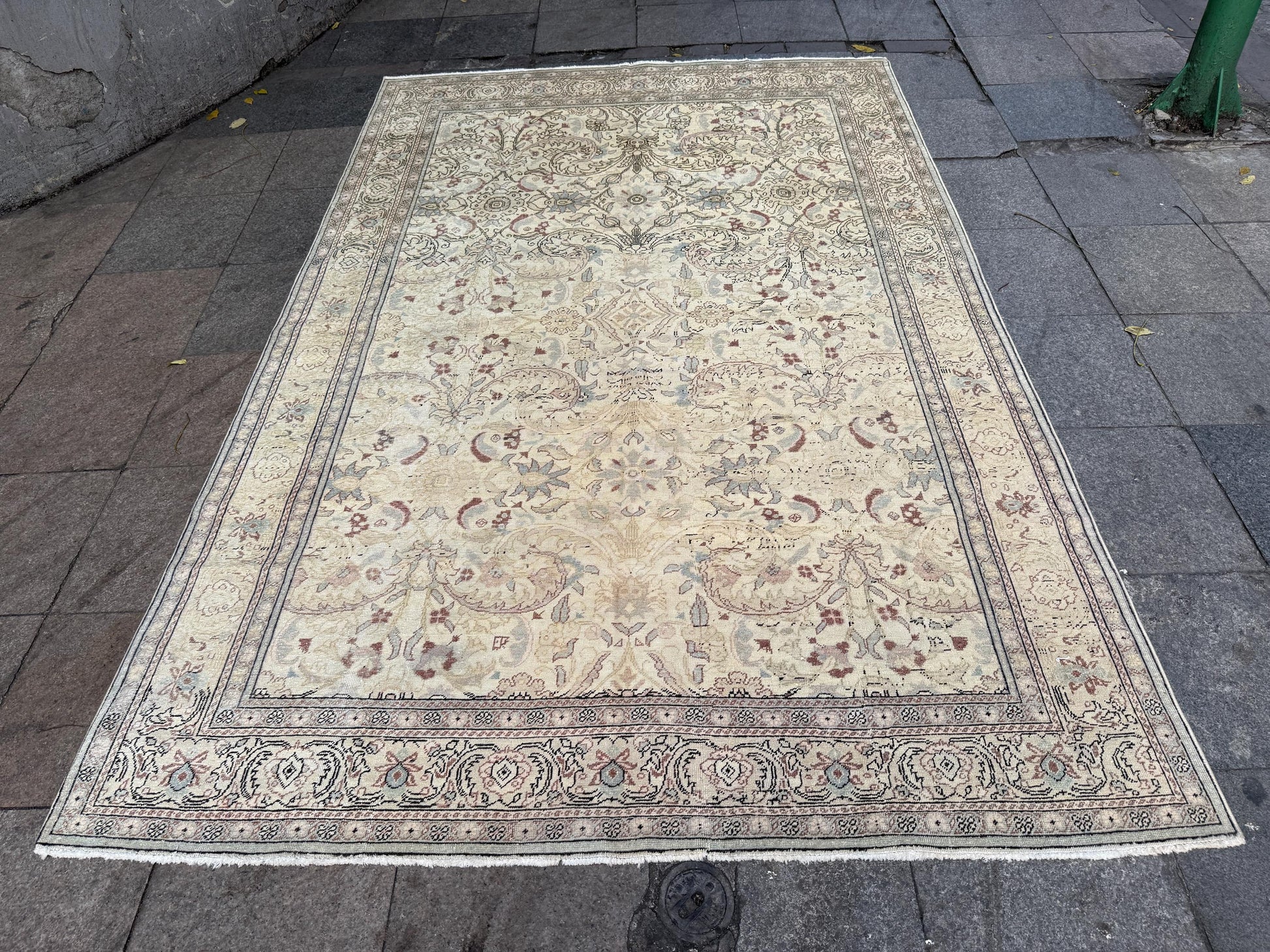 6'4"x9'5" feet Vintage Turkish Anatolian Rug,Beige Color Rug,480