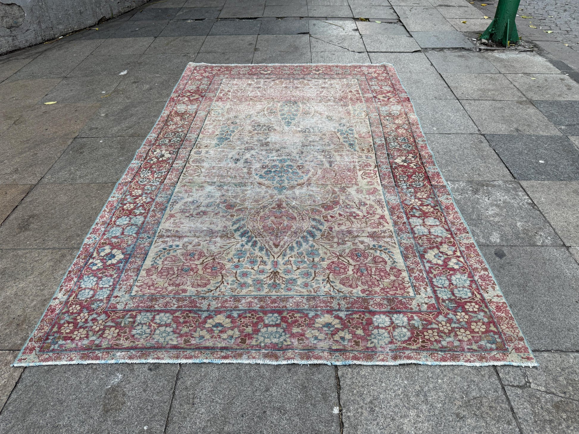 4'7"x7'2" feet Vintage Turkish Anatolian Rug,Beige Color Rug,014