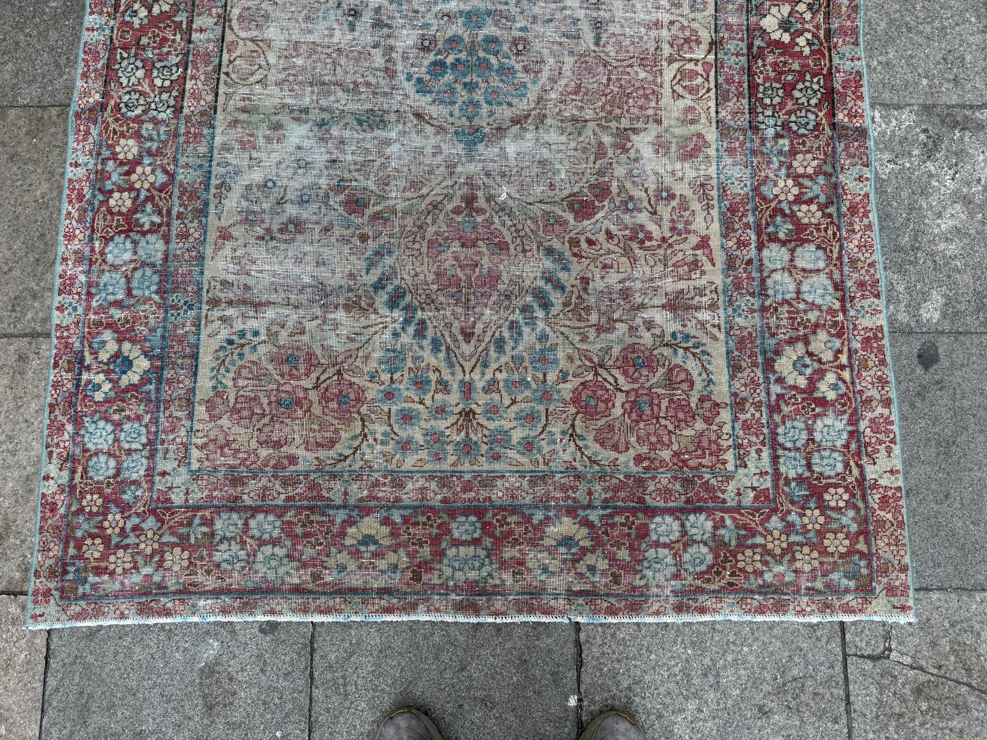 4'7"x7'2" feet Vintage Turkish Anatolian Rug,Beige Color Rug,014