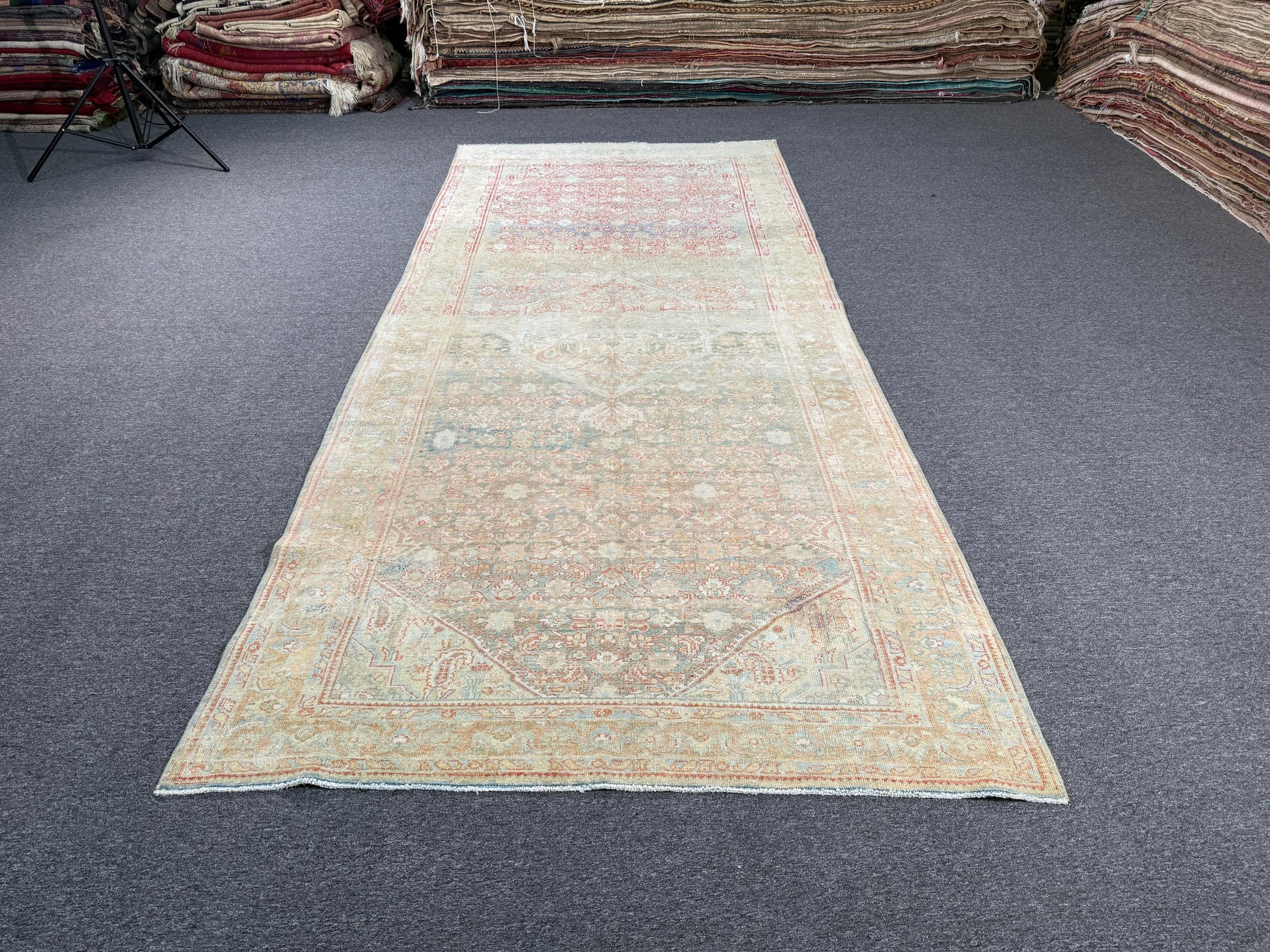 5'2"x12'3" feet Vintage Turkish Anatolian Rug,Blue Color Rug,013