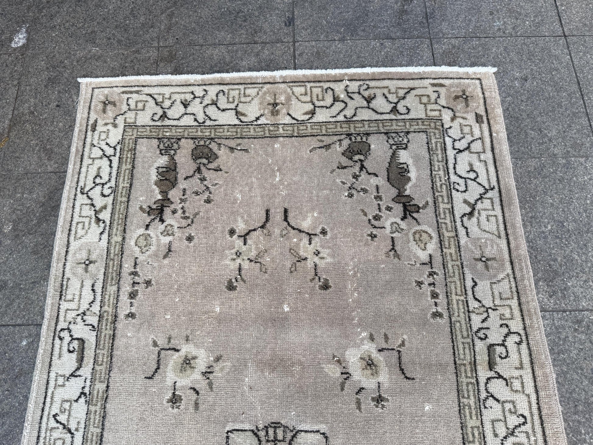 4'x7'1" feet Vintage Turkish Anatolian Rug,Gray Color Rug,466