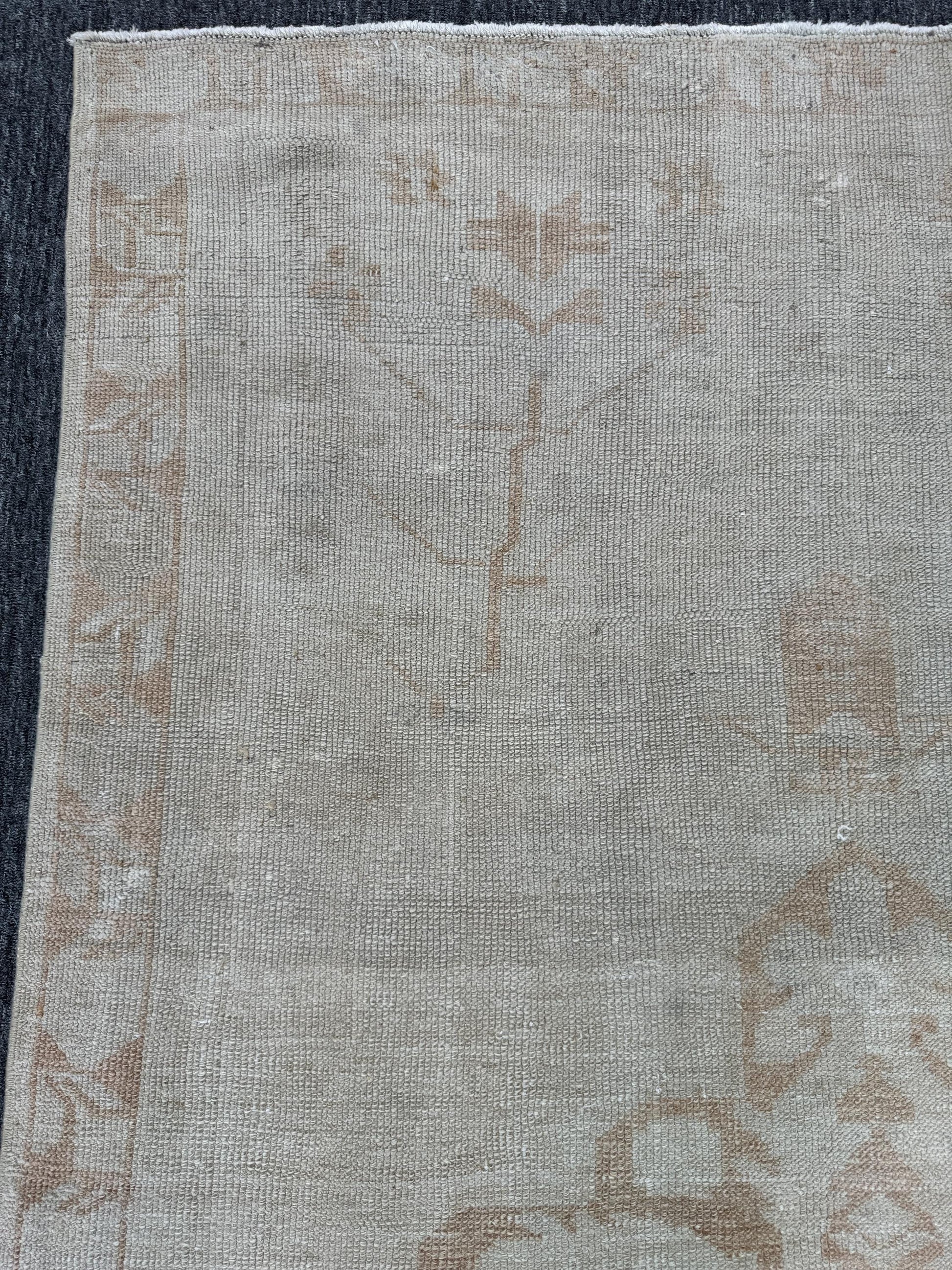 4'3"x8'8" Vintage Turkish Anatolian Rug,Beige Floral Rug, 922