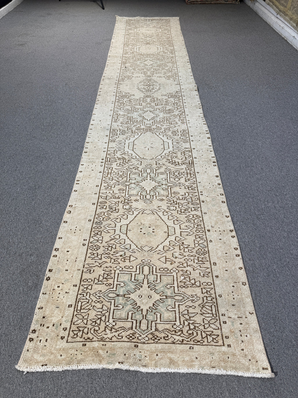 Vintage Turkish Anatolian Wool Runner Rug, 2'4"x12"feet , 40