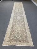 Vintage Turkish Anatolian Wool Runner Rug, 2'4"x12"feet , 40