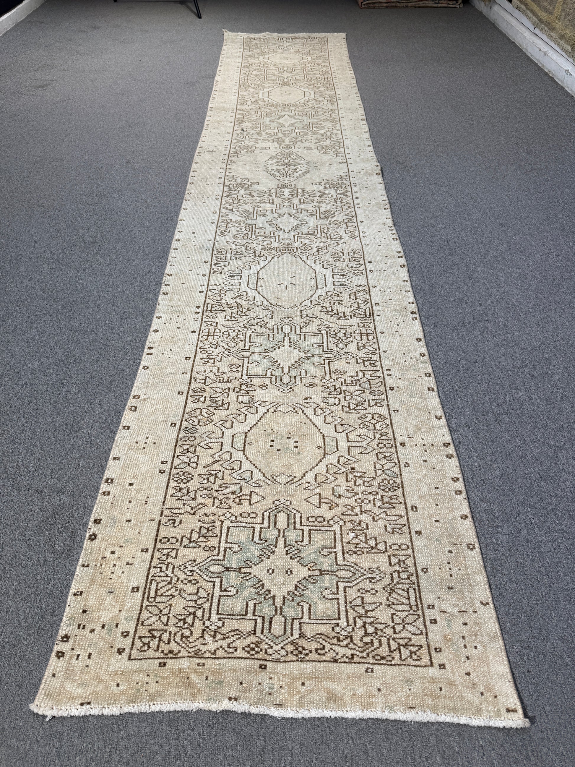 Vintage Turkish Anatolian Wool Runner Rug, 2'4"x12"feet , 40