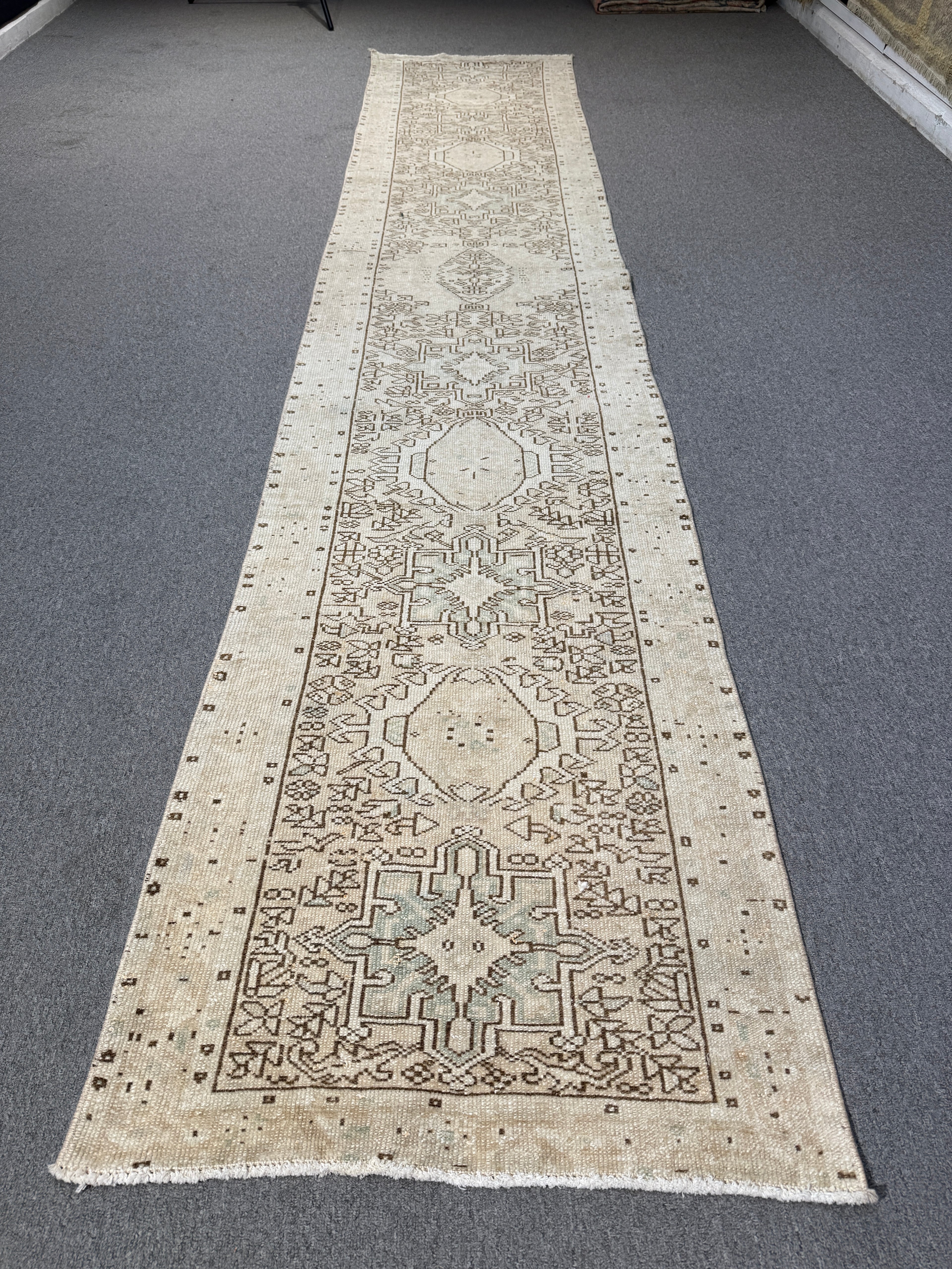 Vintage Turkish Anatolian Wool Runner Rug, 2'4"x12"feet , 40
