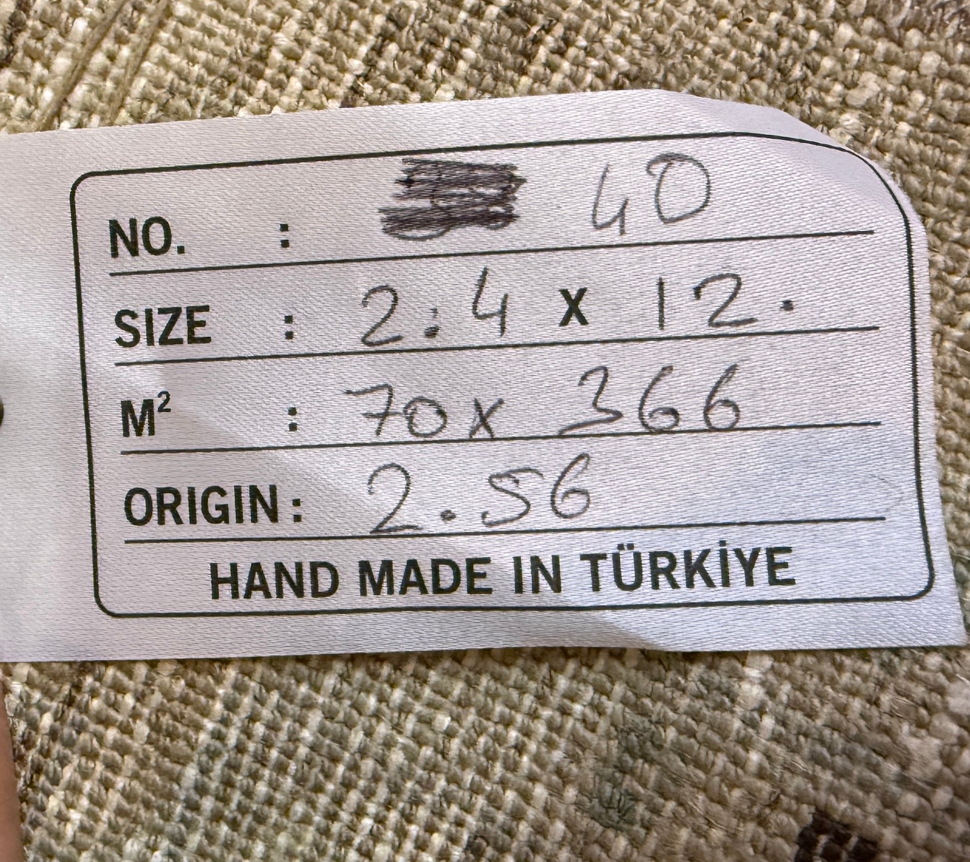 Vintage Turkish Anatolian Wool Runner Rug, 2'4"x12"feet , 40