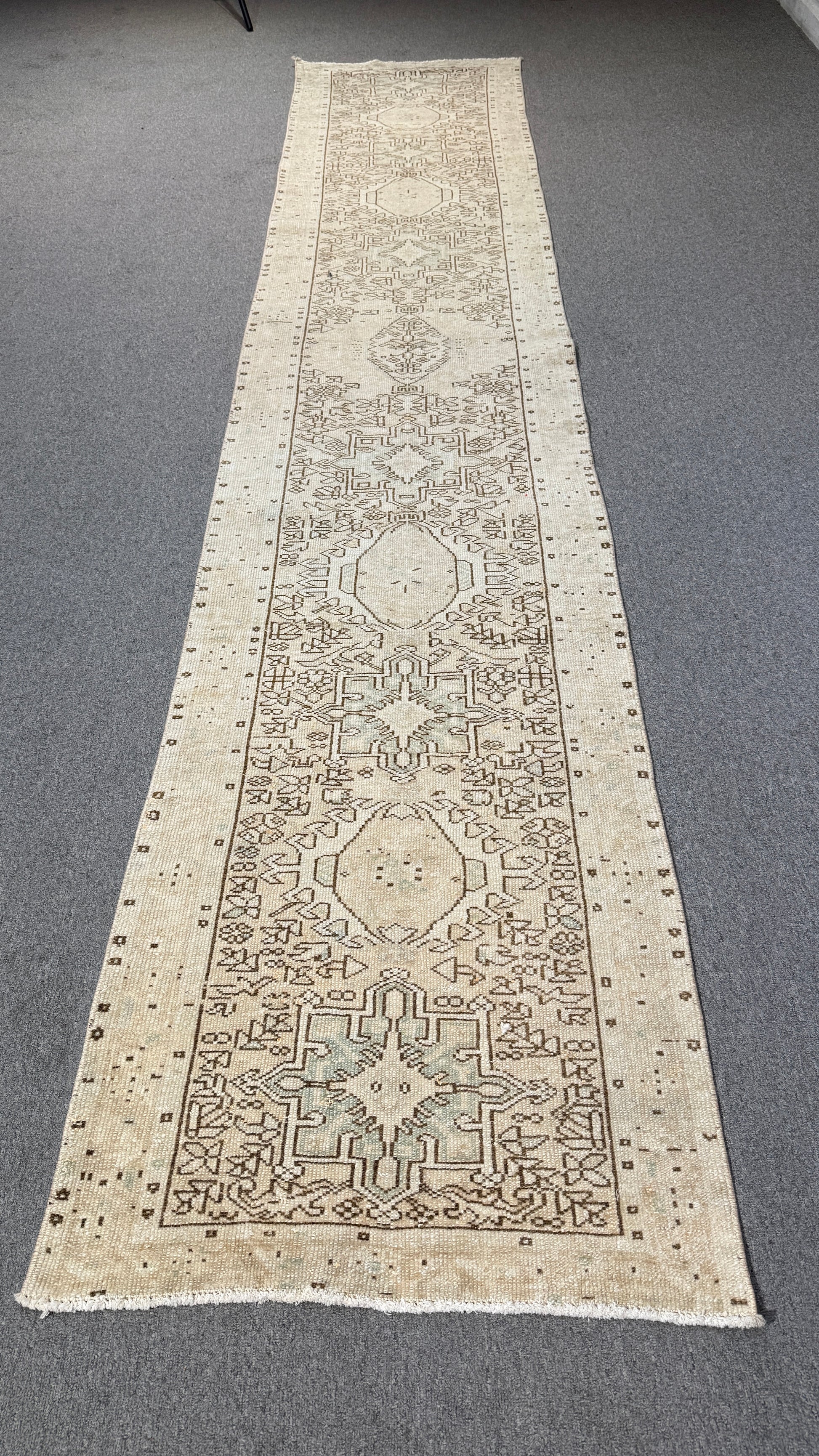 Vintage Turkish Anatolian Wool Runner Rug, 2'4"x12"feet , 40