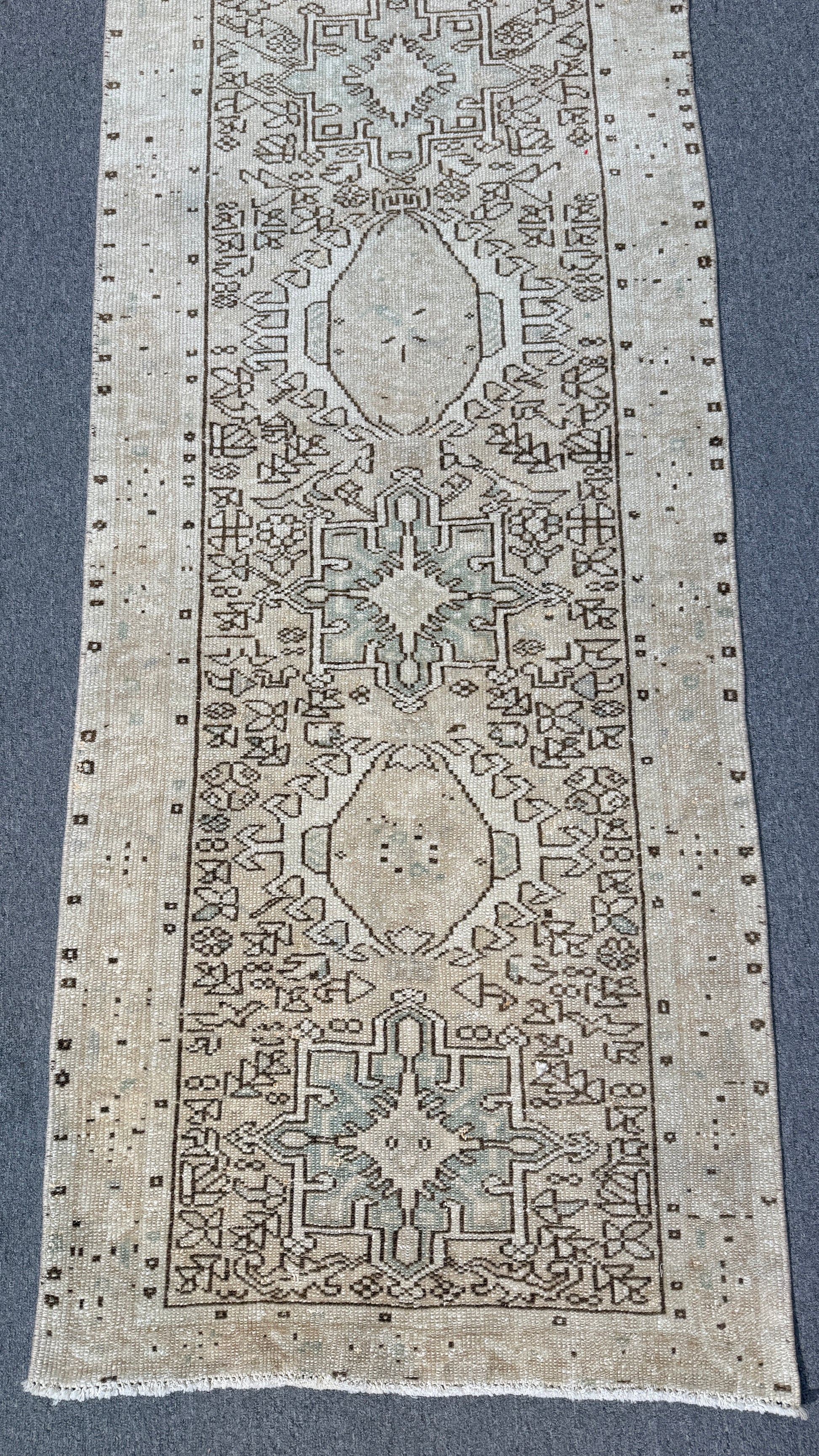 Vintage Turkish Anatolian Wool Runner Rug, 2'4"x12"feet , 40