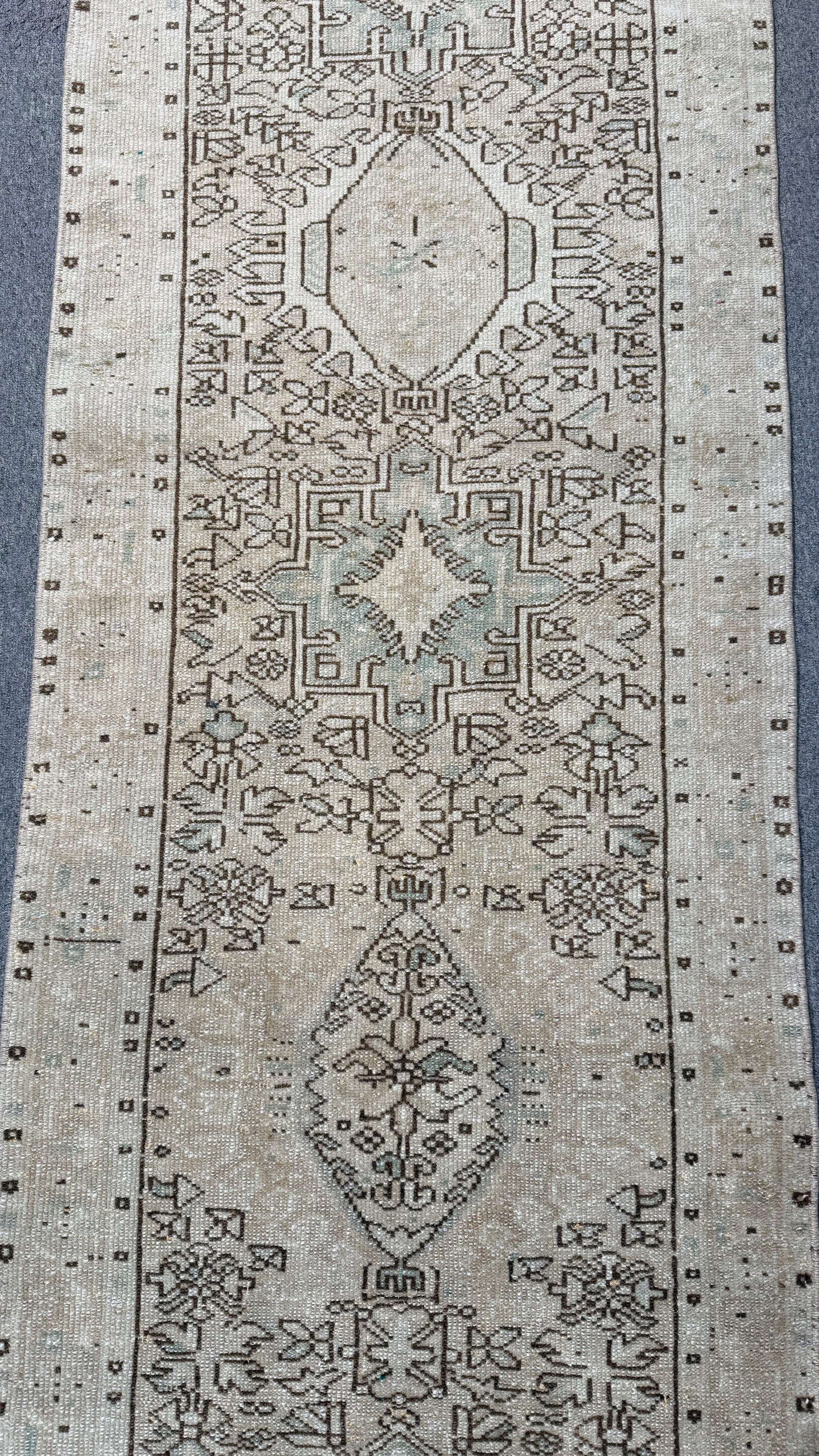 Vintage Turkish Anatolian Wool Runner Rug, 2'4"x12"feet , 40