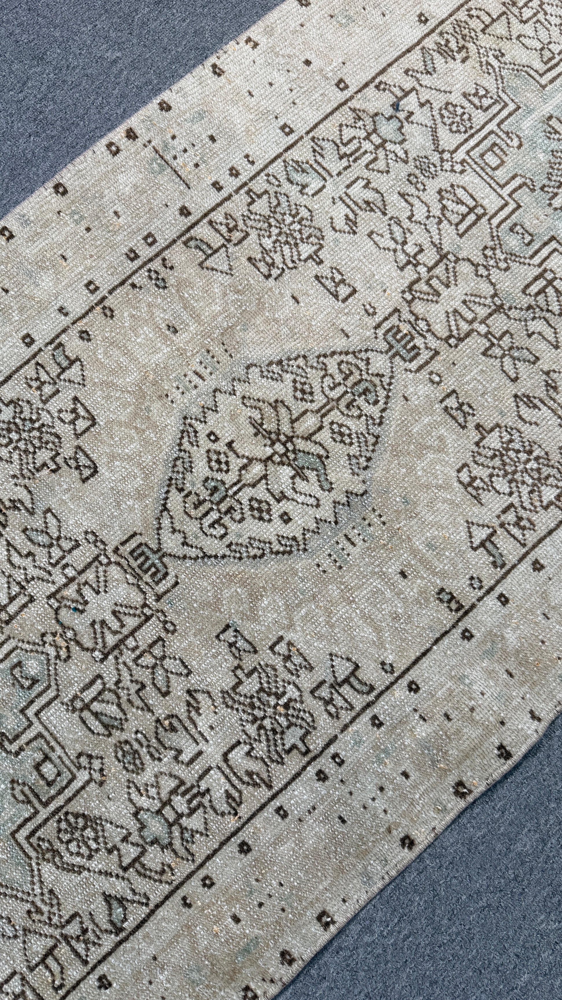 Vintage Turkish Anatolian Wool Runner Rug, 2'4"x12"feet , 40