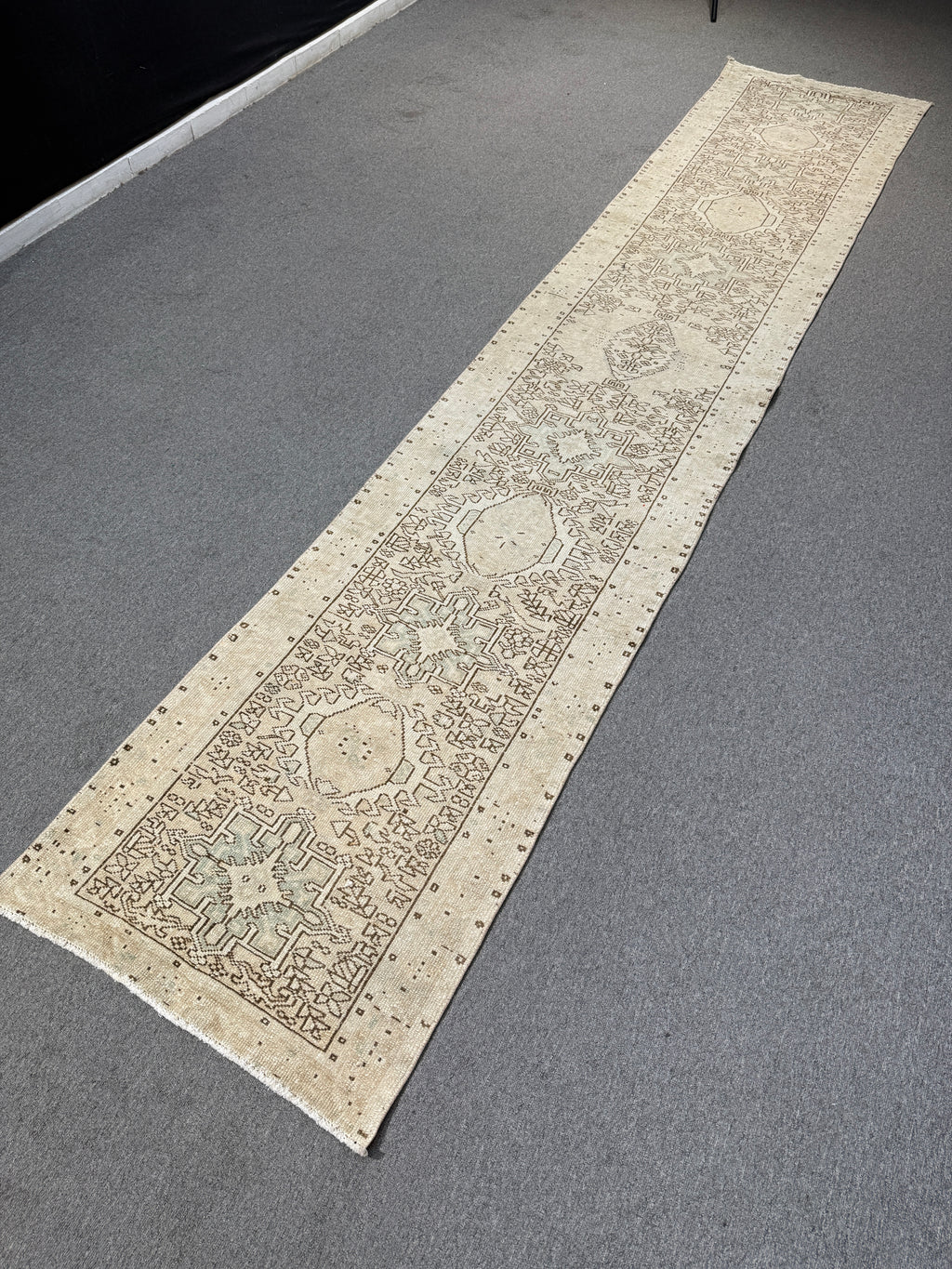 Vintage Turkish Anatolian Wool Runner Rug, 2'4"x12"feet , 40
