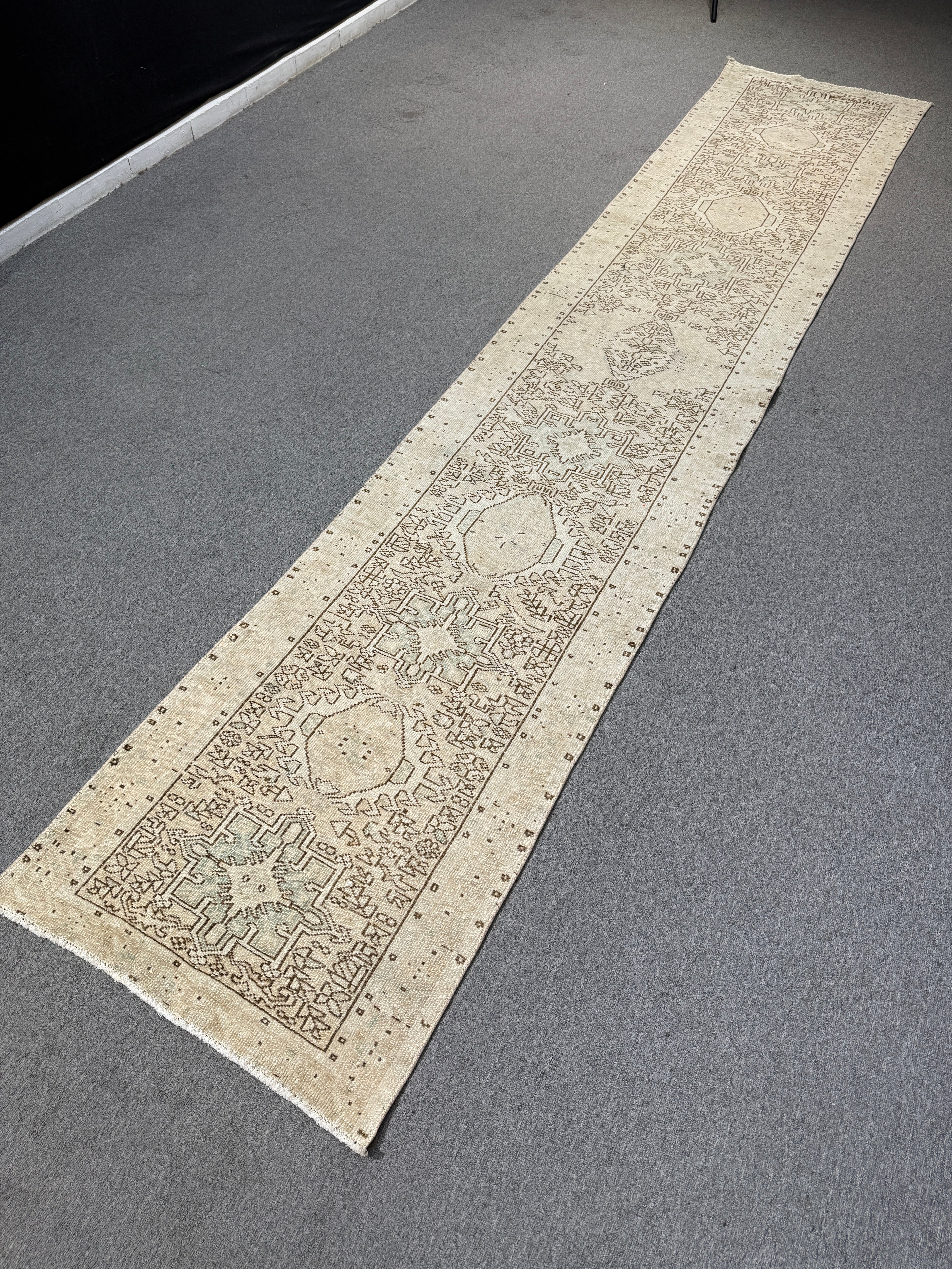 Vintage Turkish Anatolian Wool Runner Rug, 2'4"x12"feet , 40