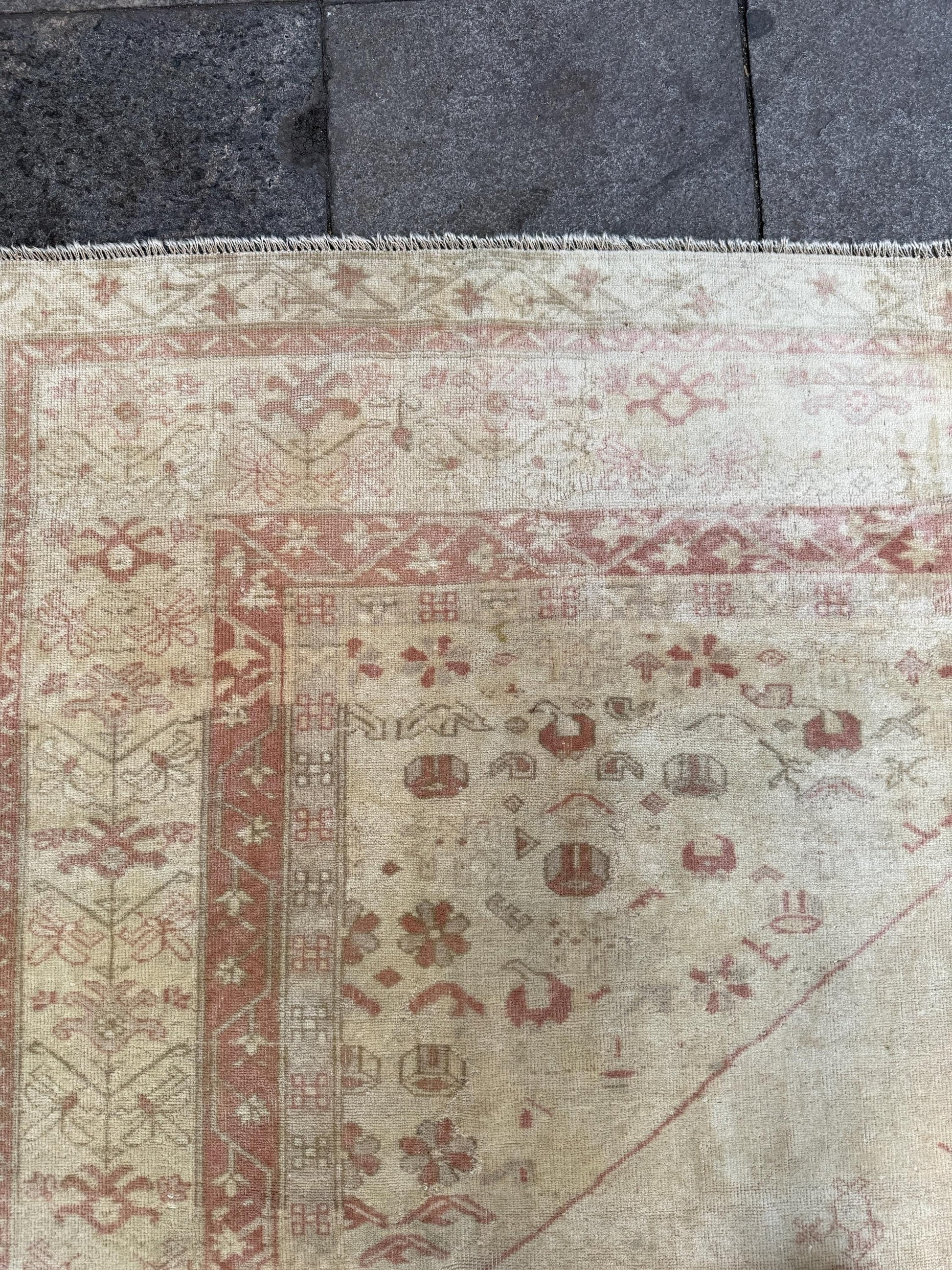 6'6"x9'4" feet Vintage Turkish Anatolian Rug,Beige Color Rug,591