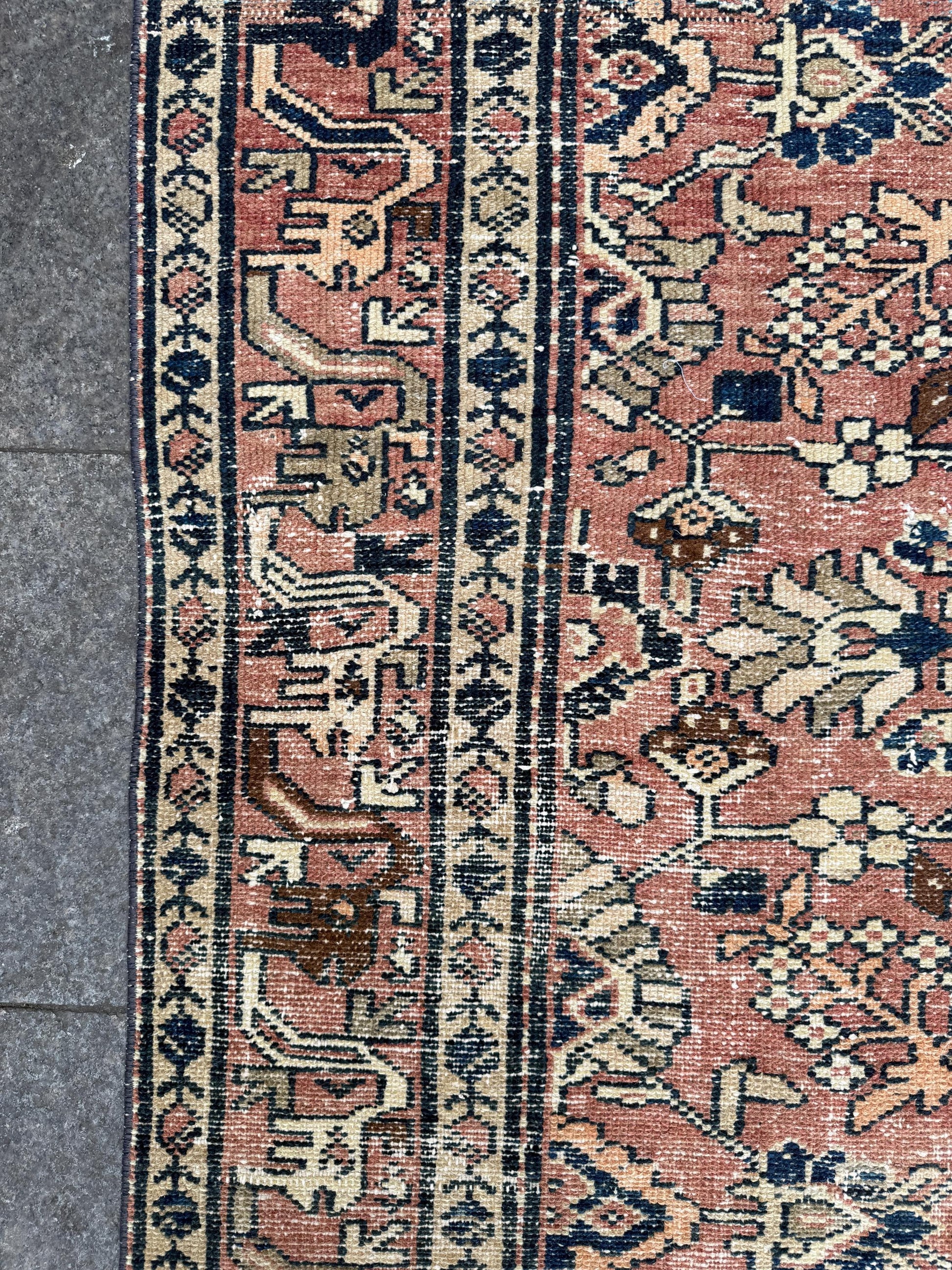 5'1"x9'8" feet Vintage Turkish Anatolian Rug,Brick Color Rug,017