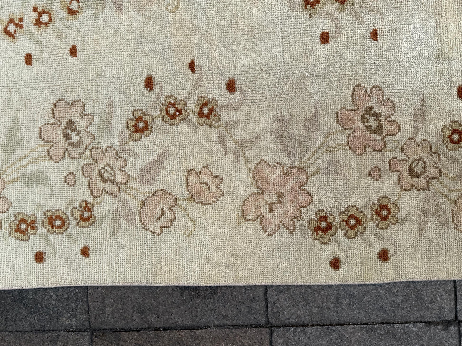 5'x9' feet Vintage Turkish Anatolian Rug,Beige Color Floral Rug,426