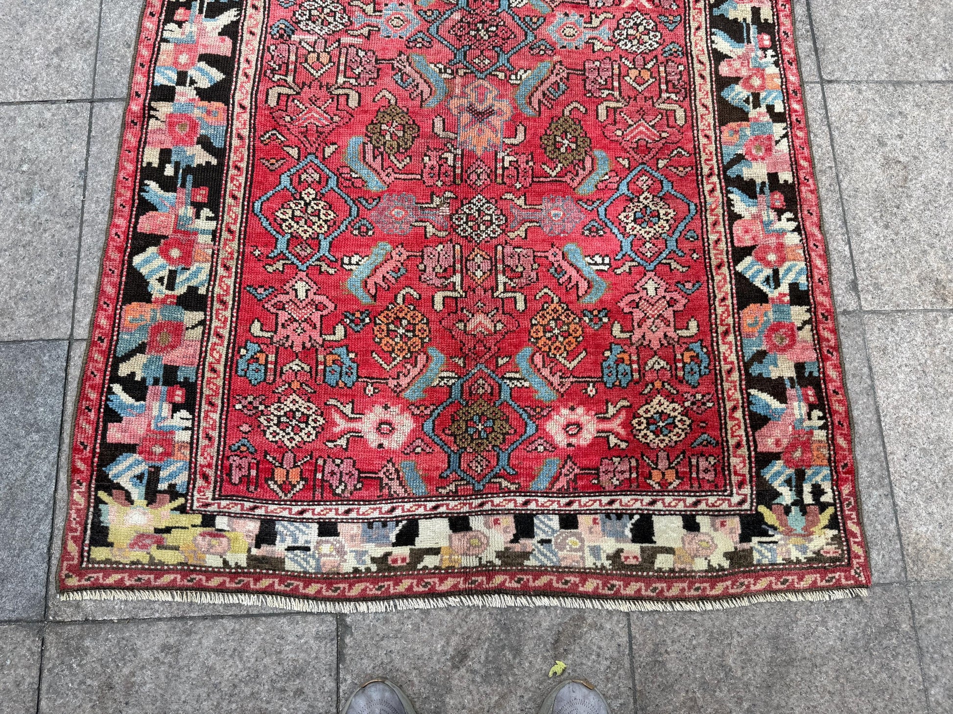 3'8"x6'10" feet Vintage Turkish Anatolian Rug,Brick Color Rug,142
