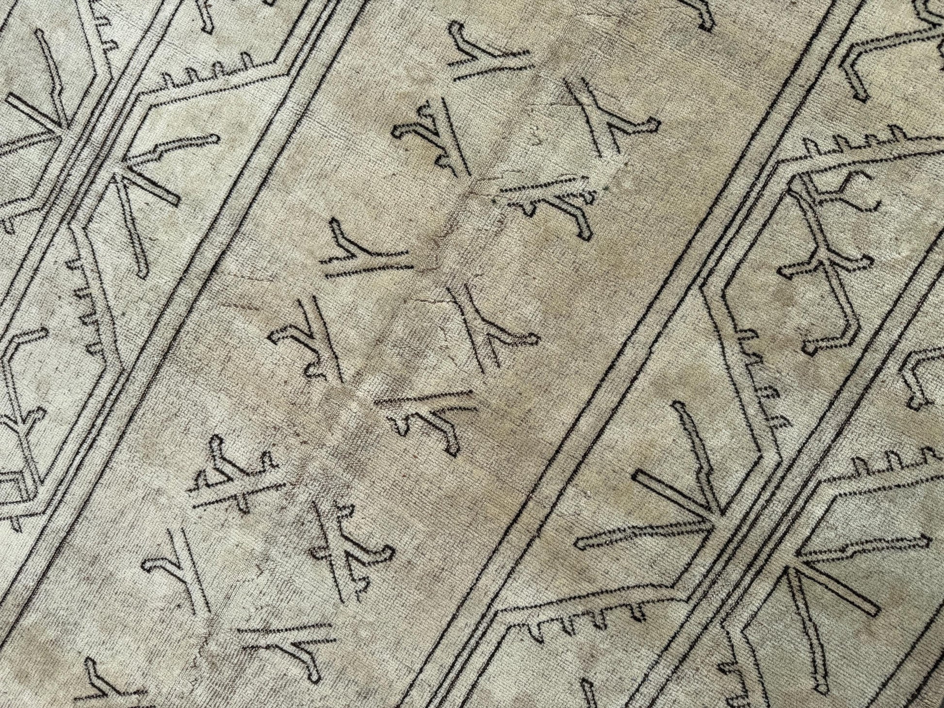 5'3"x8'5" feet Vintage Anatolian Wool Rug,Geometric Decoritive Beige Rug ,296