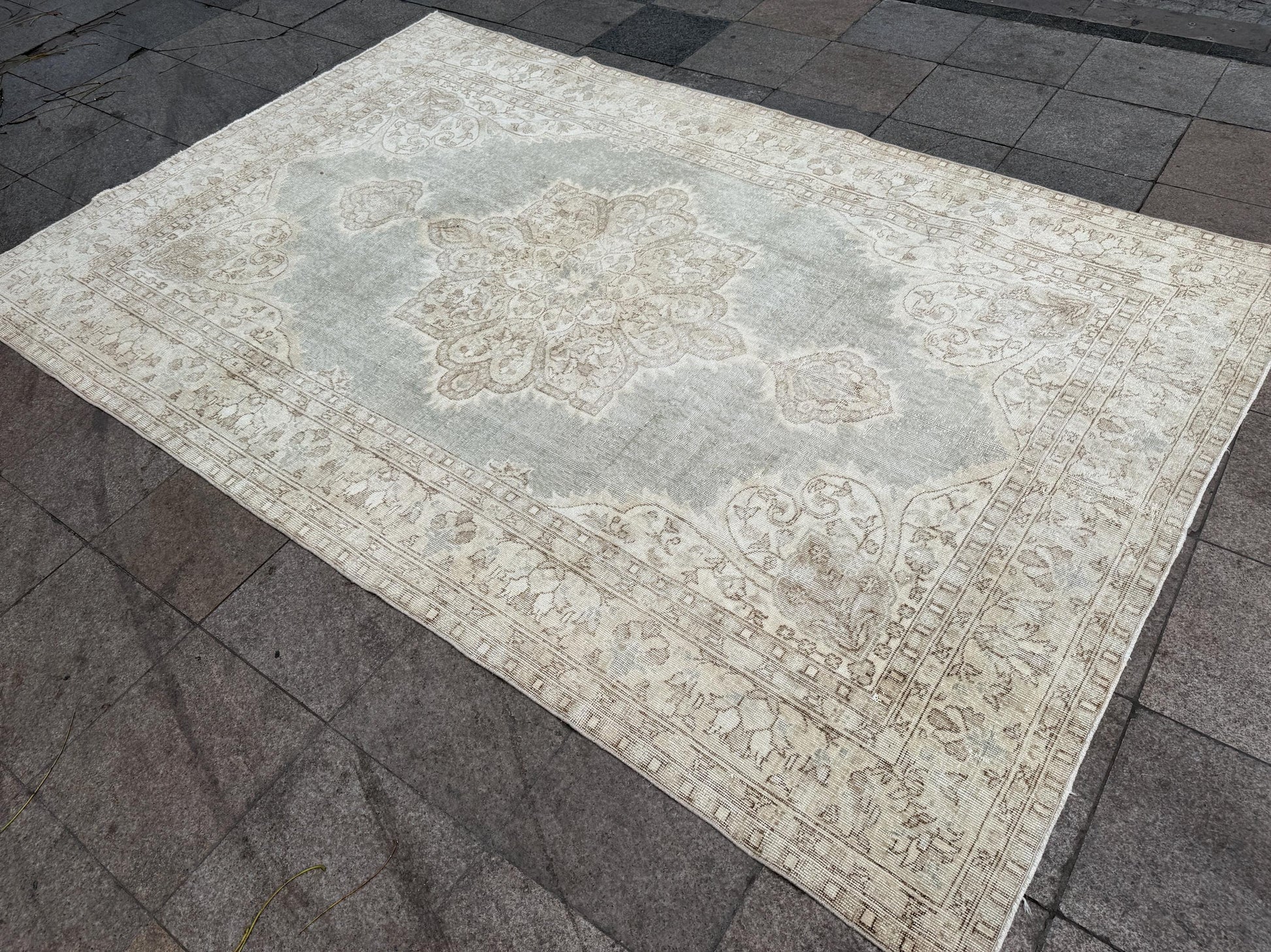 6'8"x10'5" feet Vintage Turkish Anatolian Rug,Blue Color Rug,428