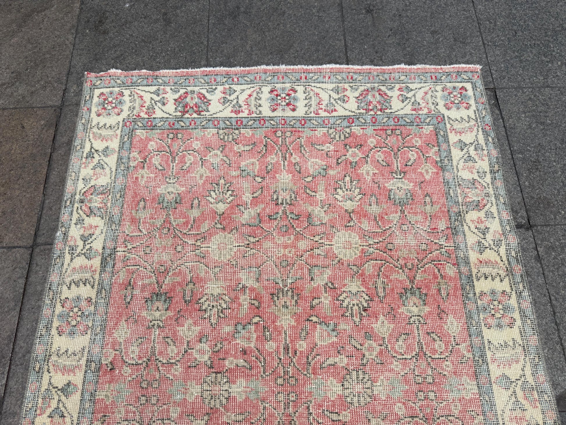 3'8"x6'11" feet Vintage Turkish Anatolian Rug,Brick Color Rug,475
