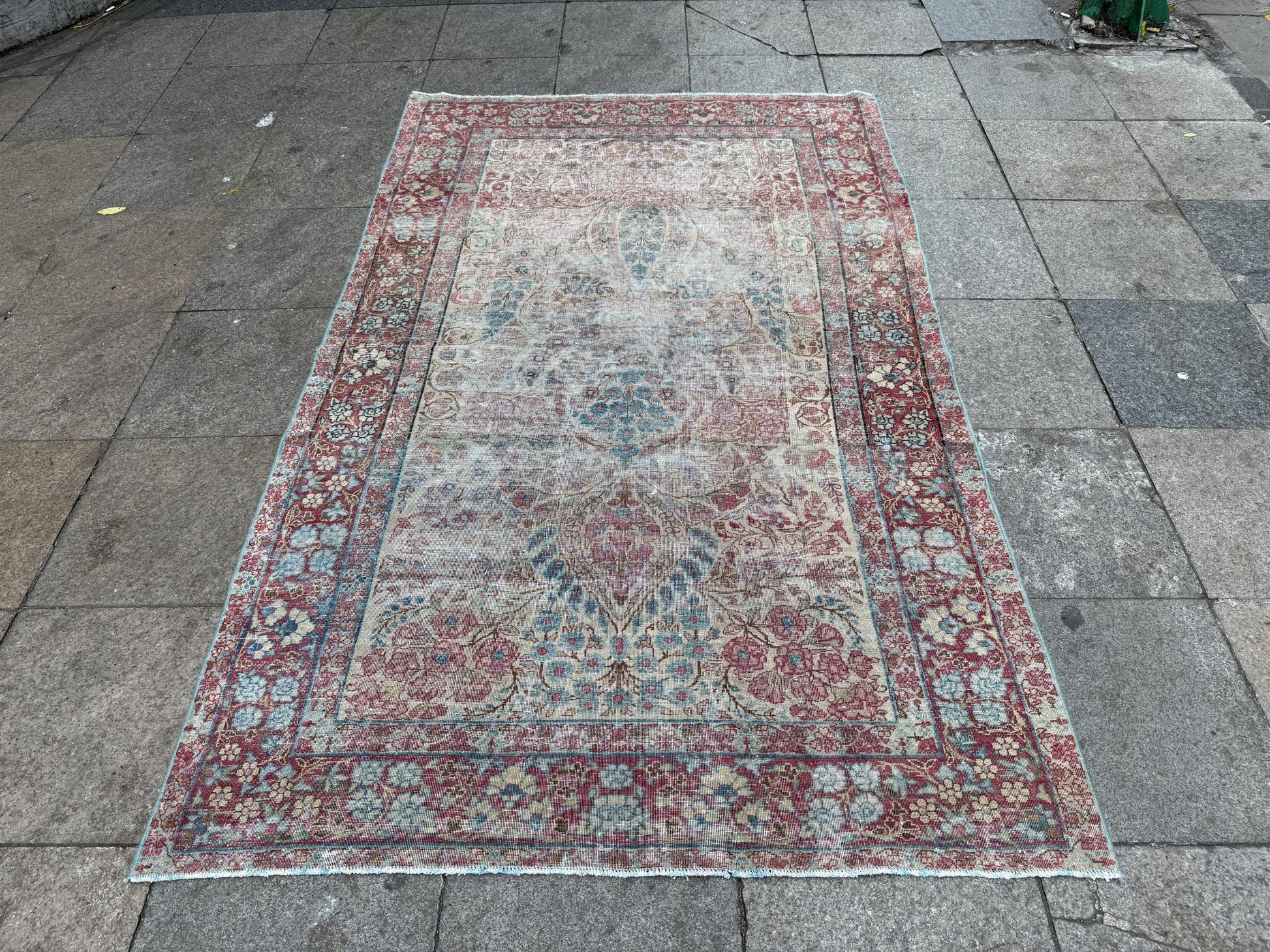 4'7"x7'2" feet Vintage Turkish Anatolian Rug,Beige Color Rug,014