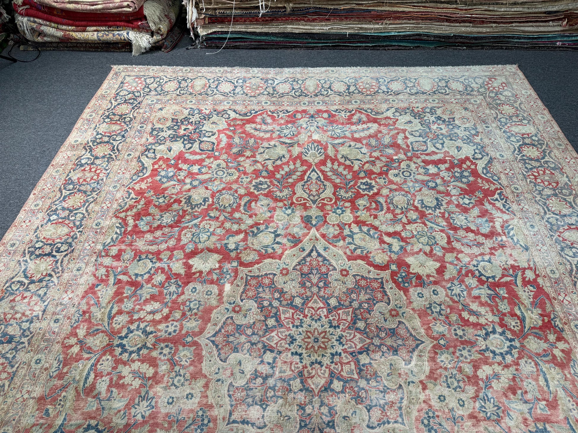 10'6"x13'9" feet Vintage Turkish Anatolian Rug,Red Color Rug,116
