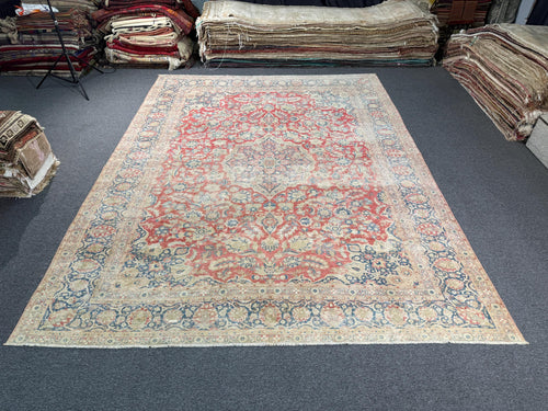 10'6"x13'9" feet Vintage Turkish Anatolian Rug,Red Color Rug,116