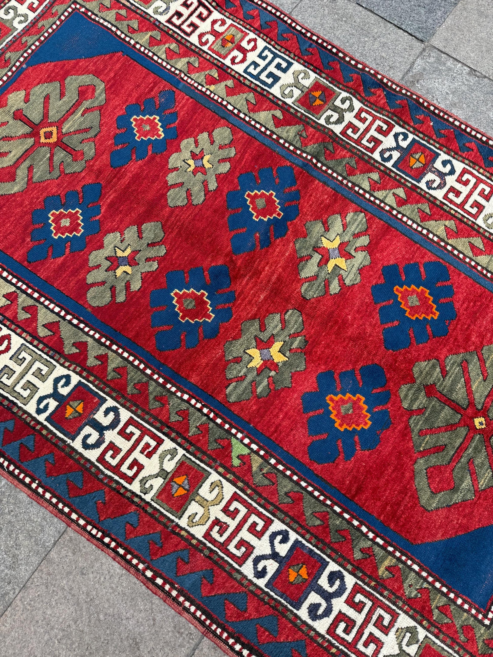 5'x7'11" feet Vintage Turkish Anatolian Rug,Red Color Rug,62