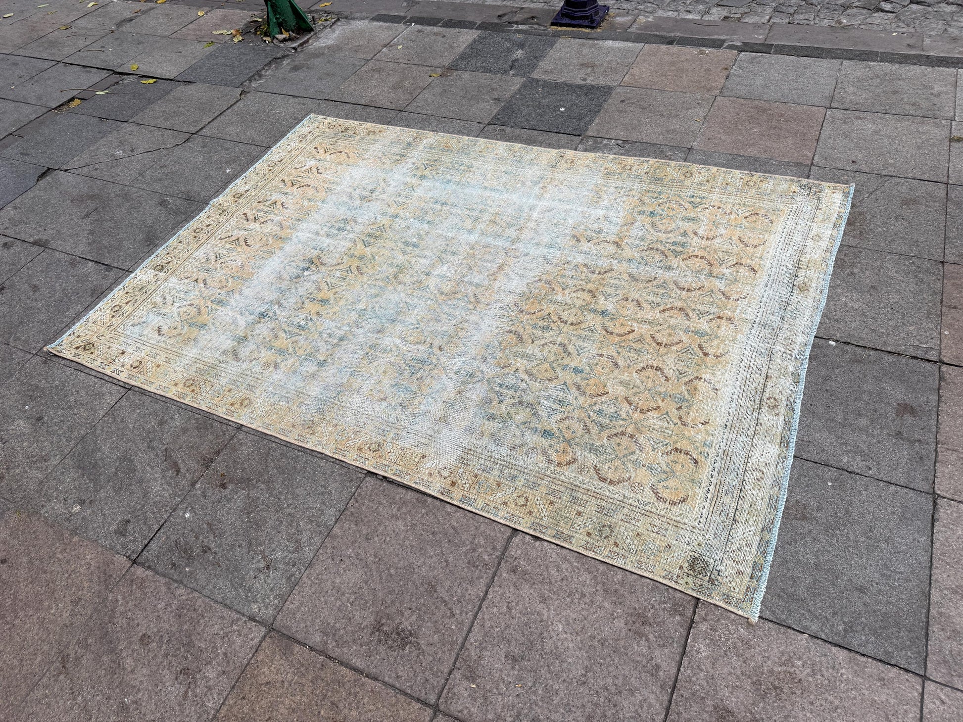 4'10"x6'10" feet  Vintage Turkish Anatolian Rug,Beige Color Rug,75