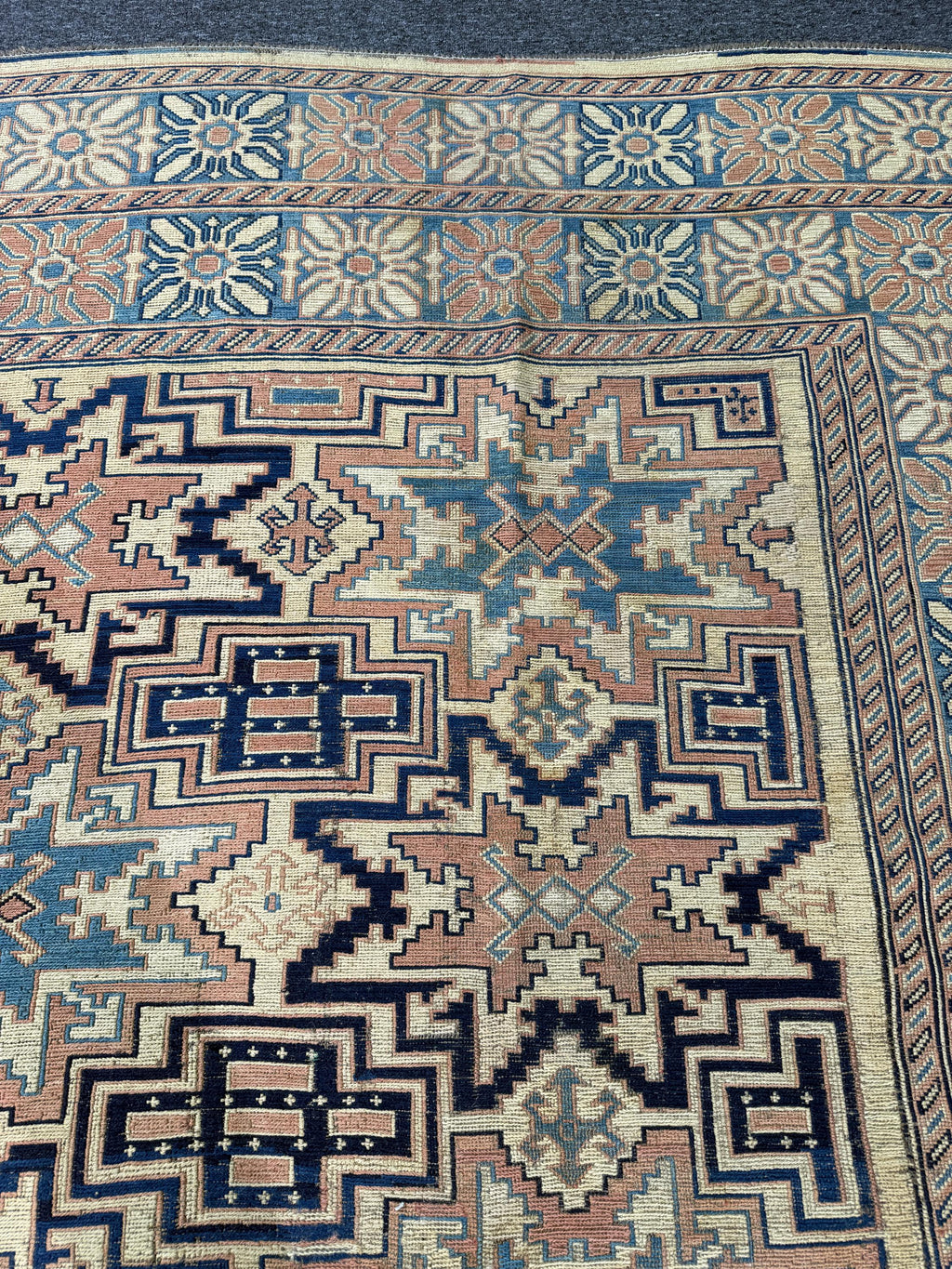 9'6"x12'10" feet Vintage Turkish Anatolian Sumaq Rug,Beige Color Rug,574