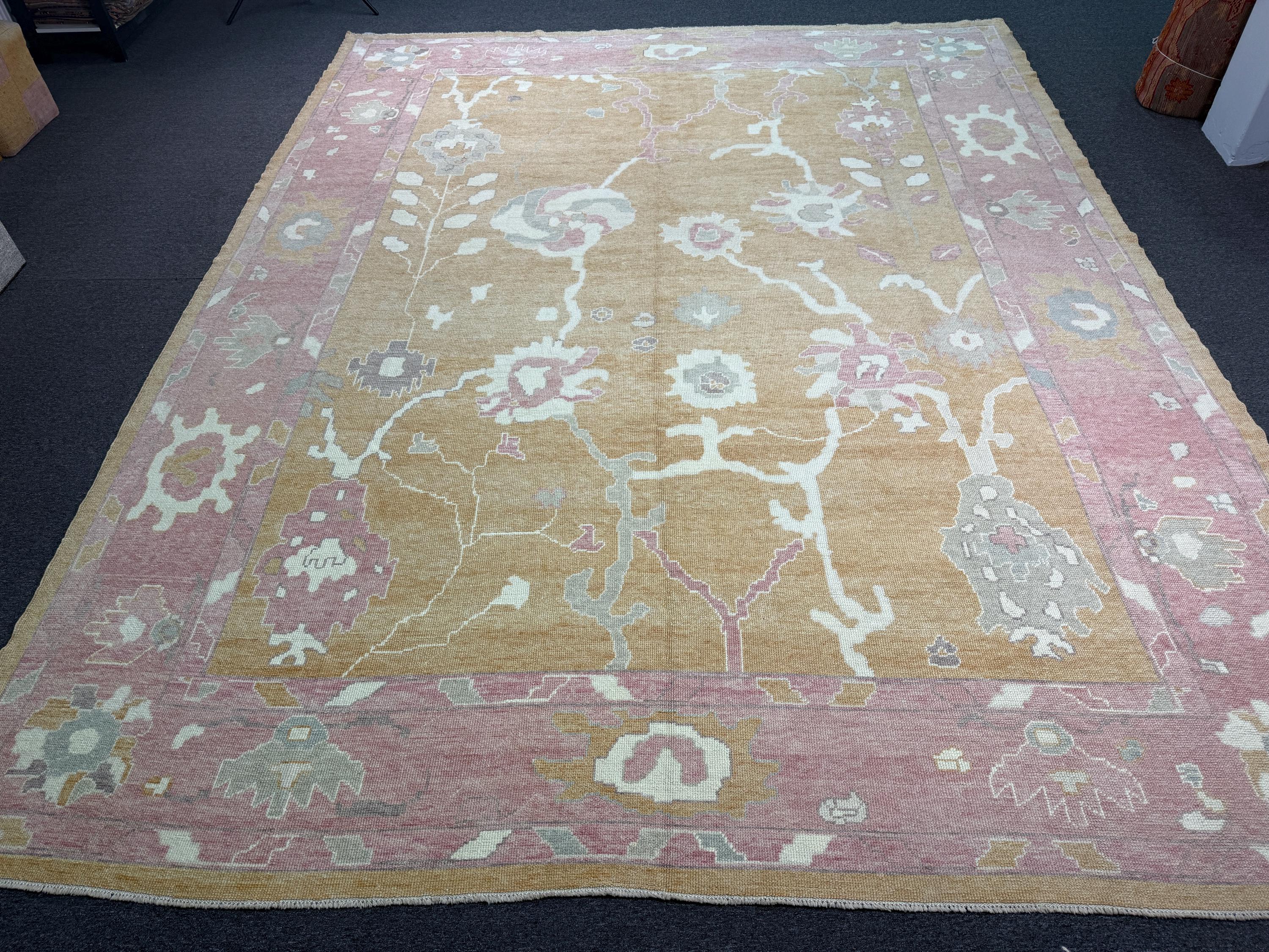 12'x15' feet Turkish Oushak Rug,Yellow Color Rug,075