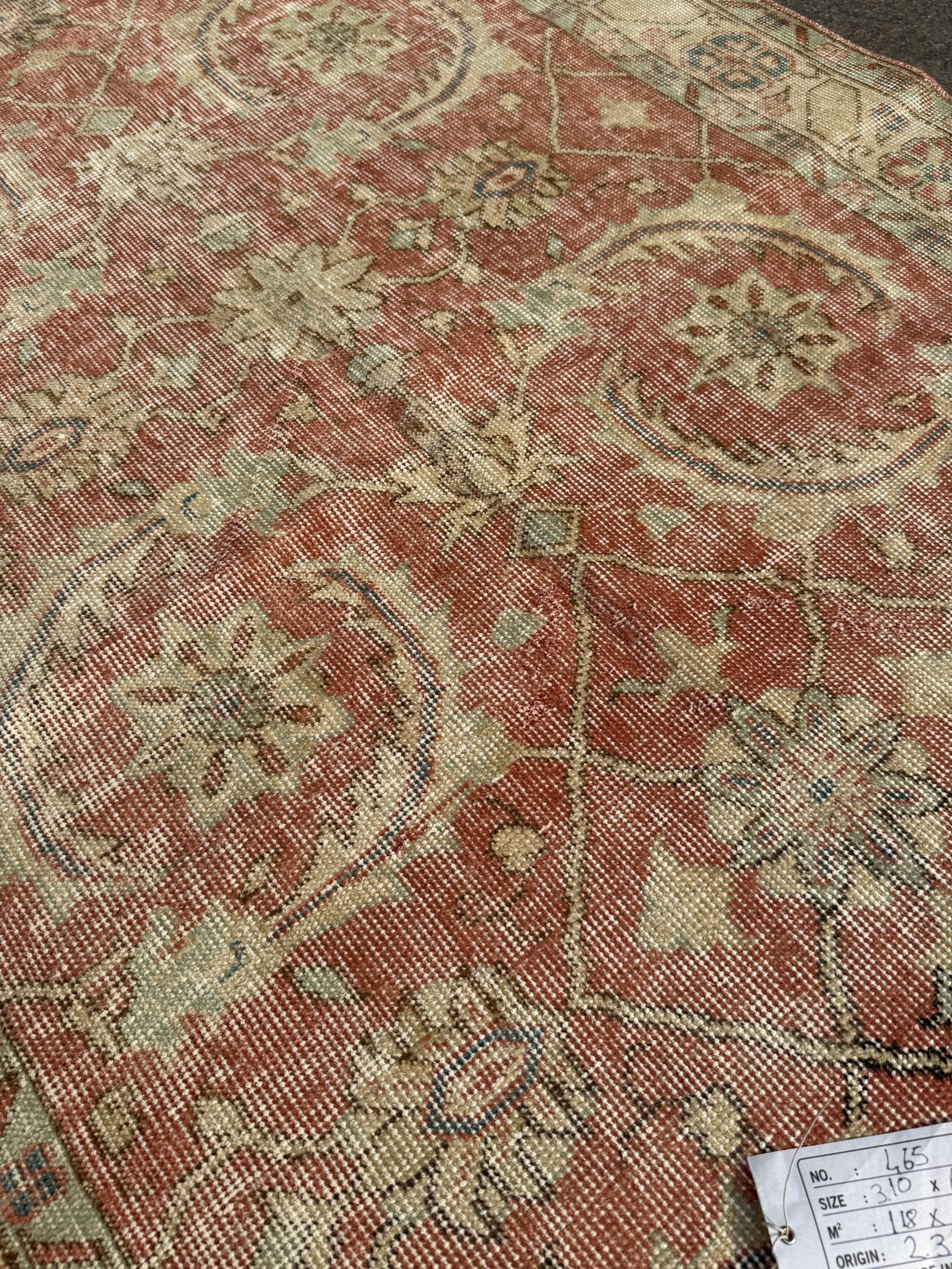 3'10"x6'7" feet Vintage Turkish Anatolian Rug,Brick Color Rug,465