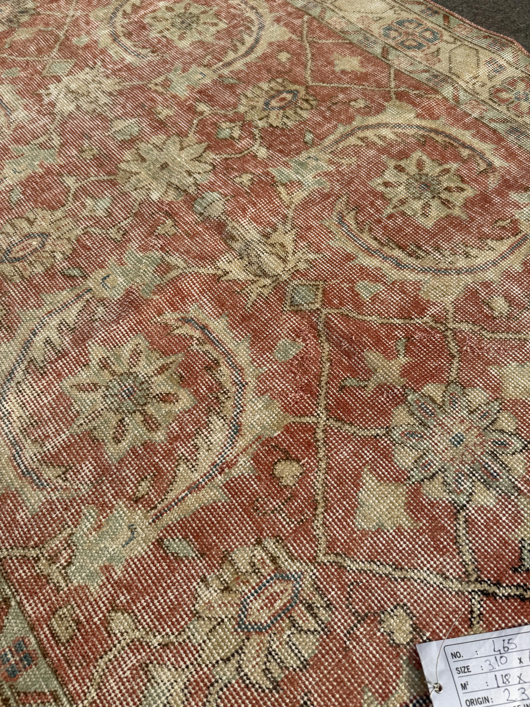 3'10"x6'7" feet Vintage Turkish Anatolian Rug,Brick Color Rug,465