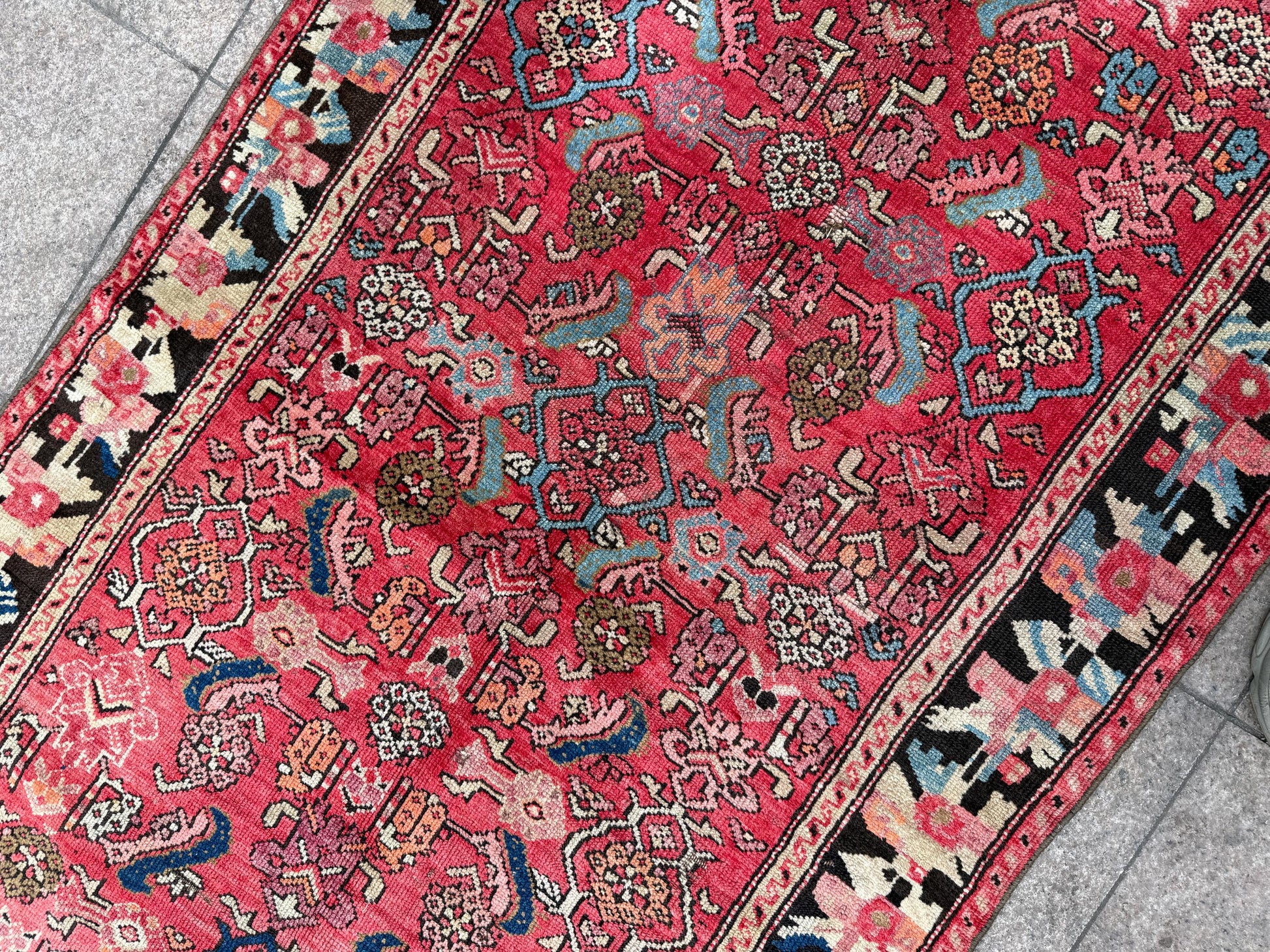 3'8"x6'10" feet Vintage Turkish Anatolian Rug,Brick Color Rug,142