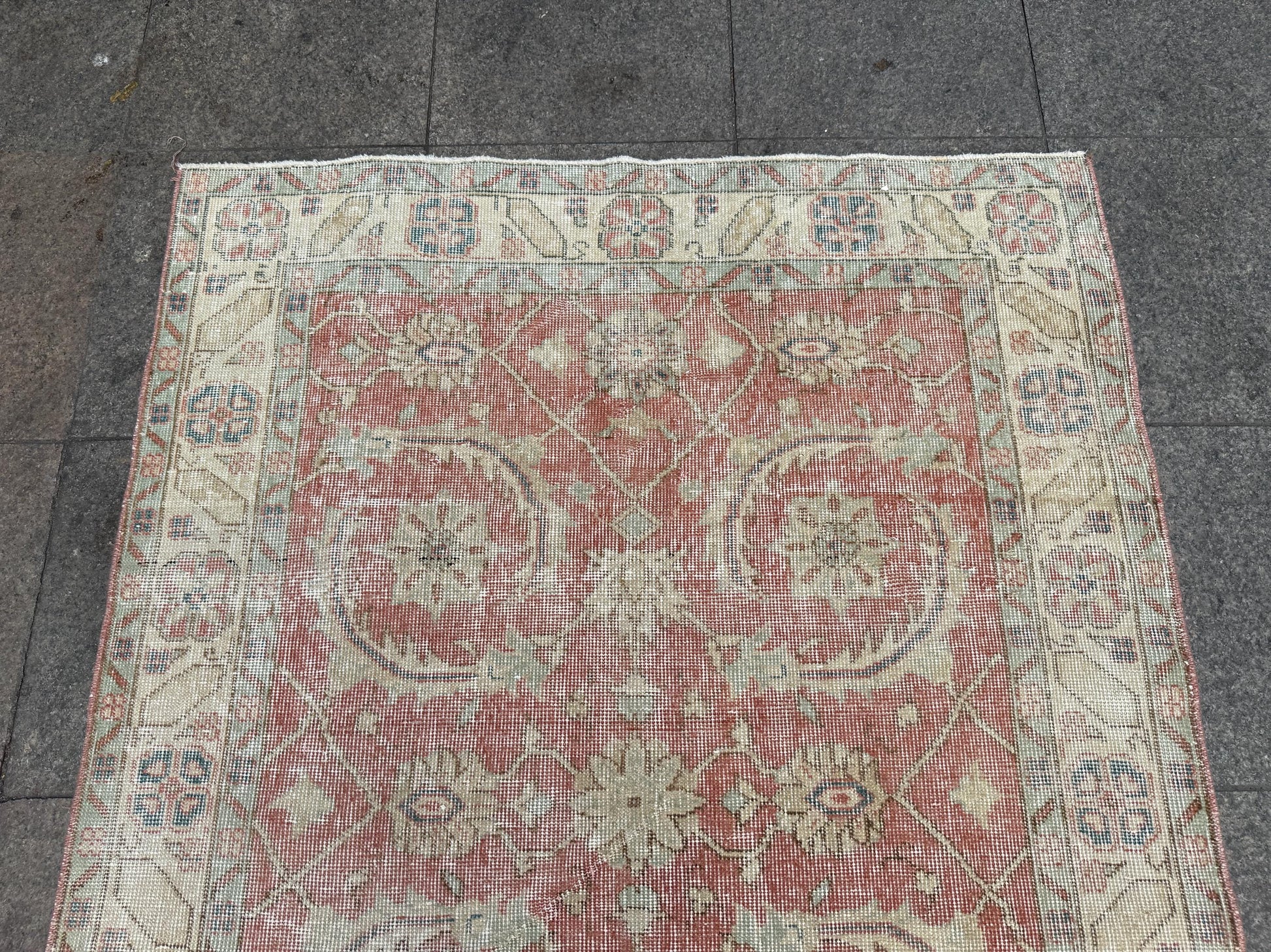 3'10"x6'7" feet Vintage Turkish Anatolian Rug,Brick Color Rug,465