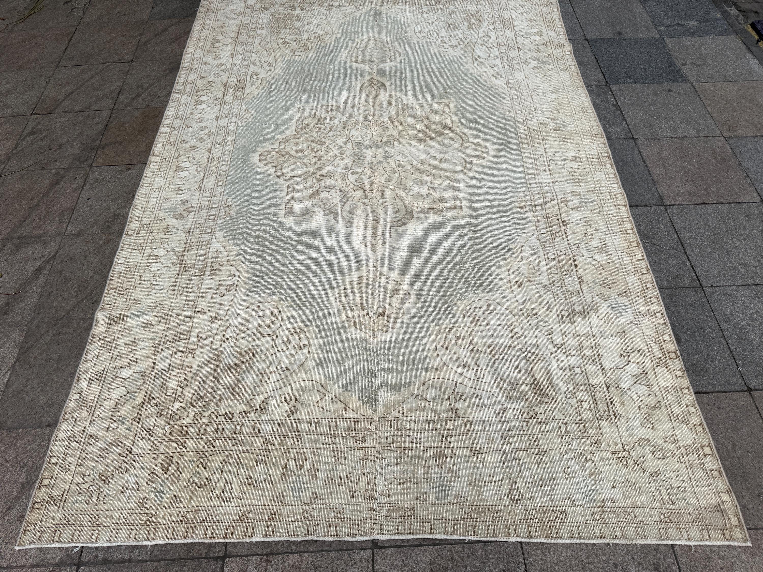 6'8"x10'5" feet Vintage Turkish Anatolian Rug,Blue Color Rug,428