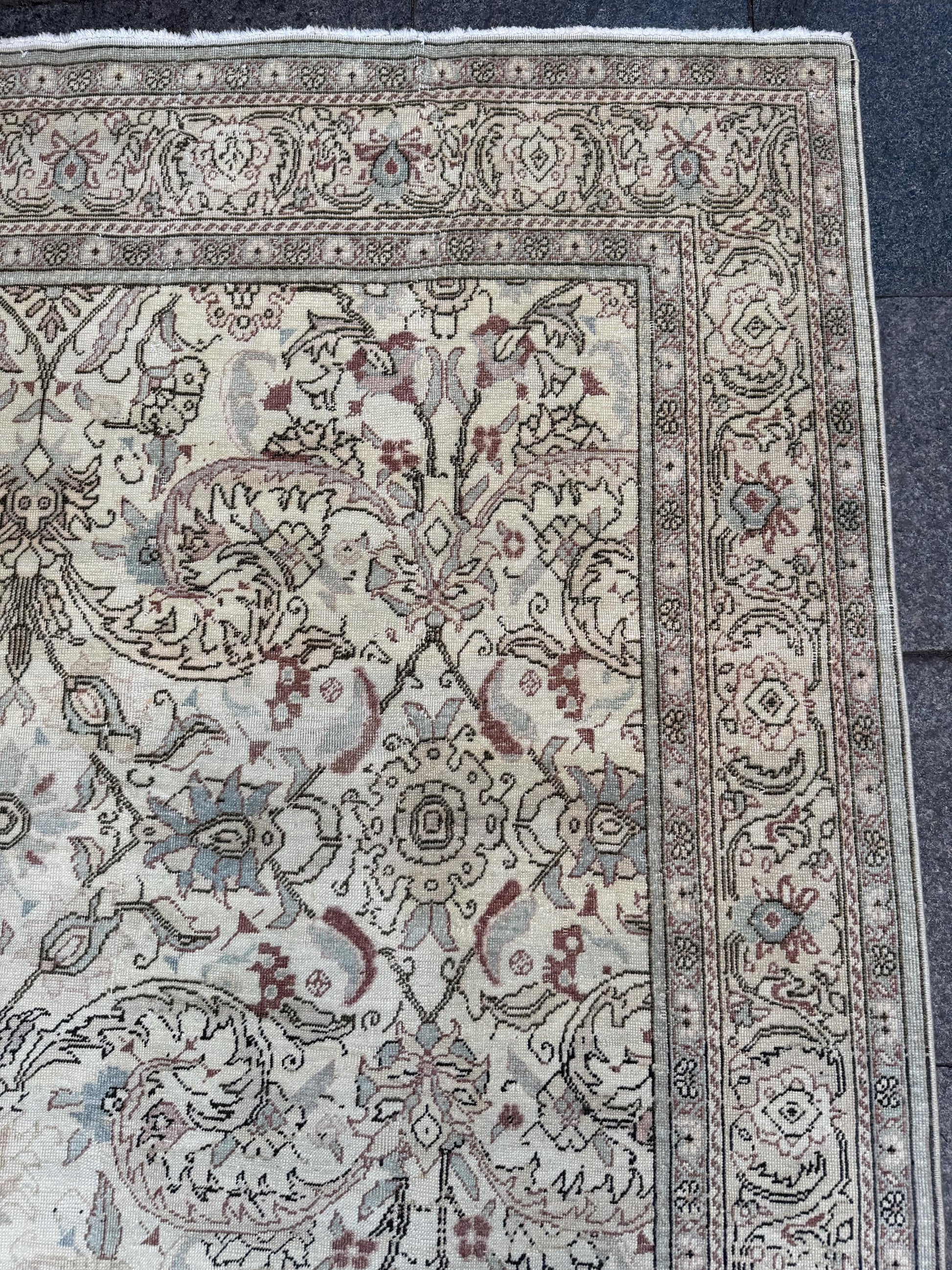 6'4"x9'5" feet Vintage Turkish Anatolian Rug,Beige Color Rug,480