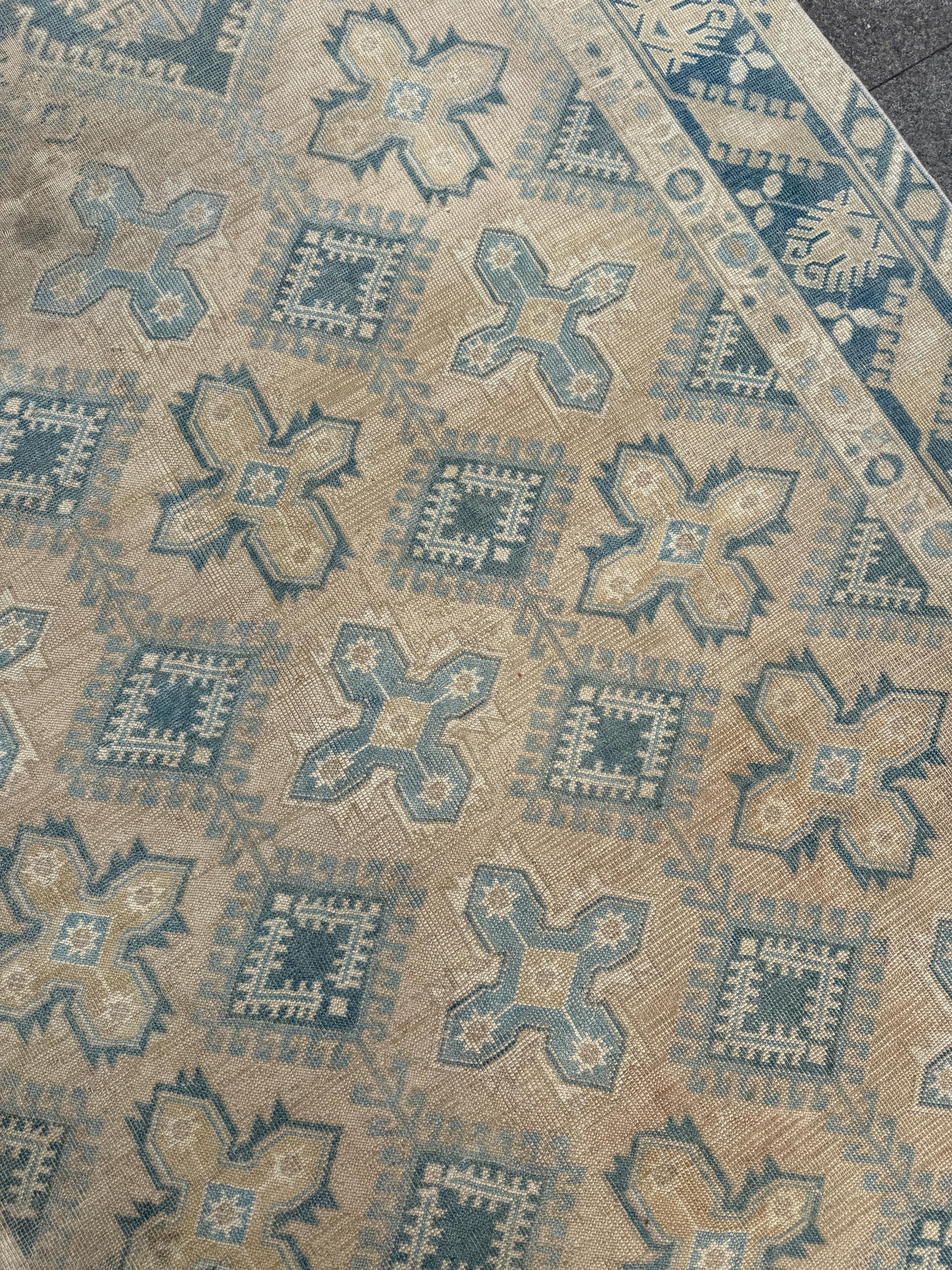 6'3"x9'6" feet Vintage Turkish Anatolian Rug,Beige Color Floral Rug,383