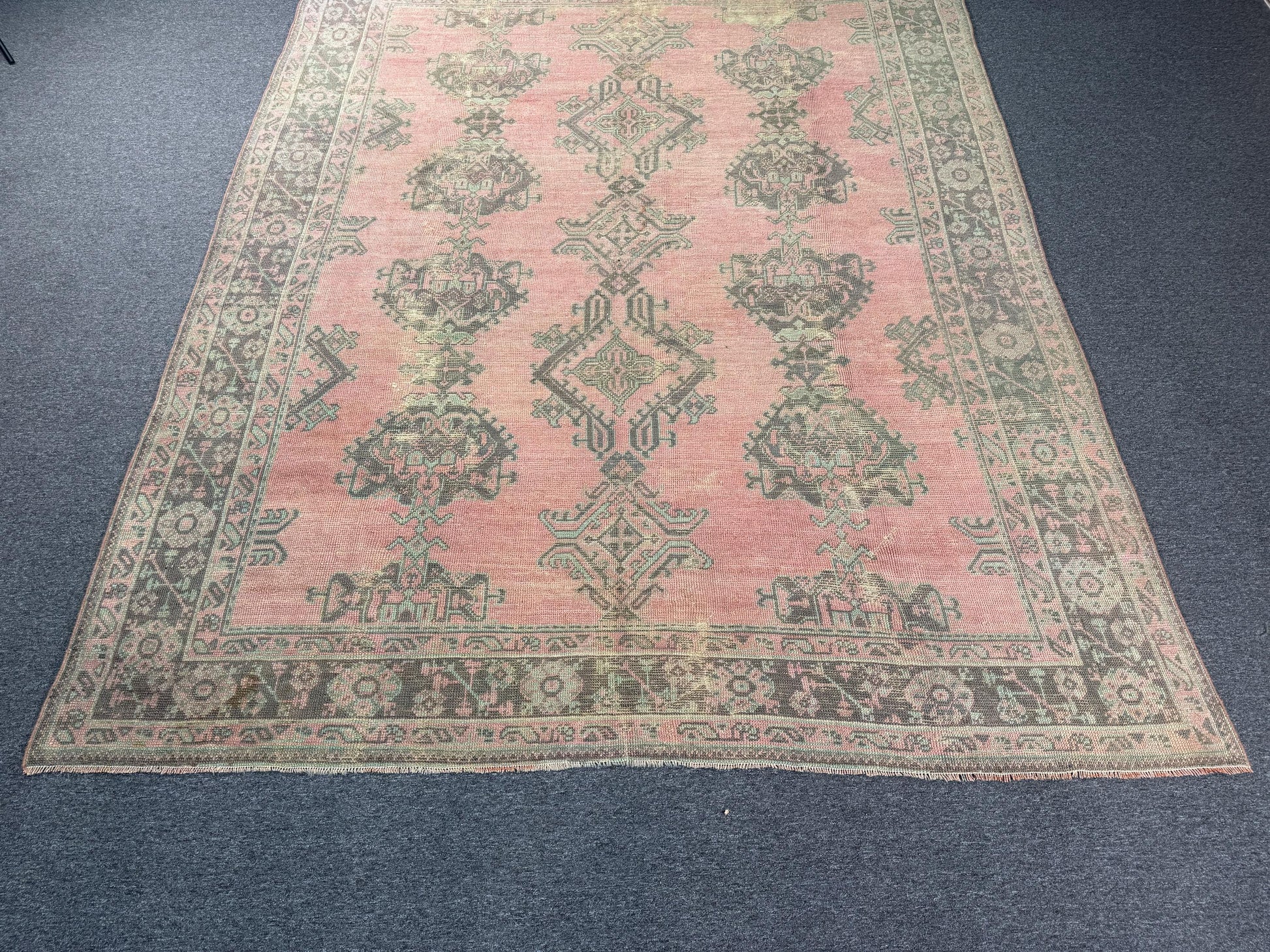 9x11'2 feet Vintage Turkish Anatolian Rug,Pink Color Rug,119