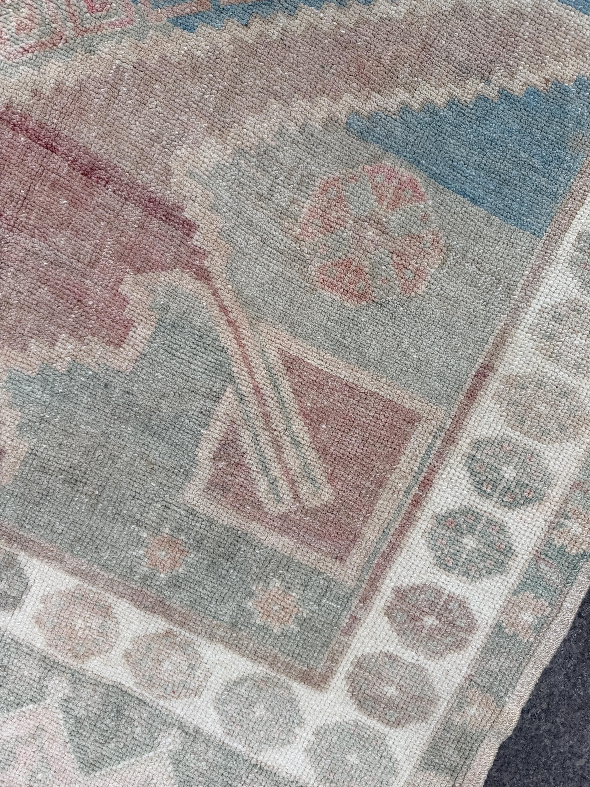 5'x8'4" feet Vintage Turkish Anatolian Rug,Brick Geometric Rug,88
