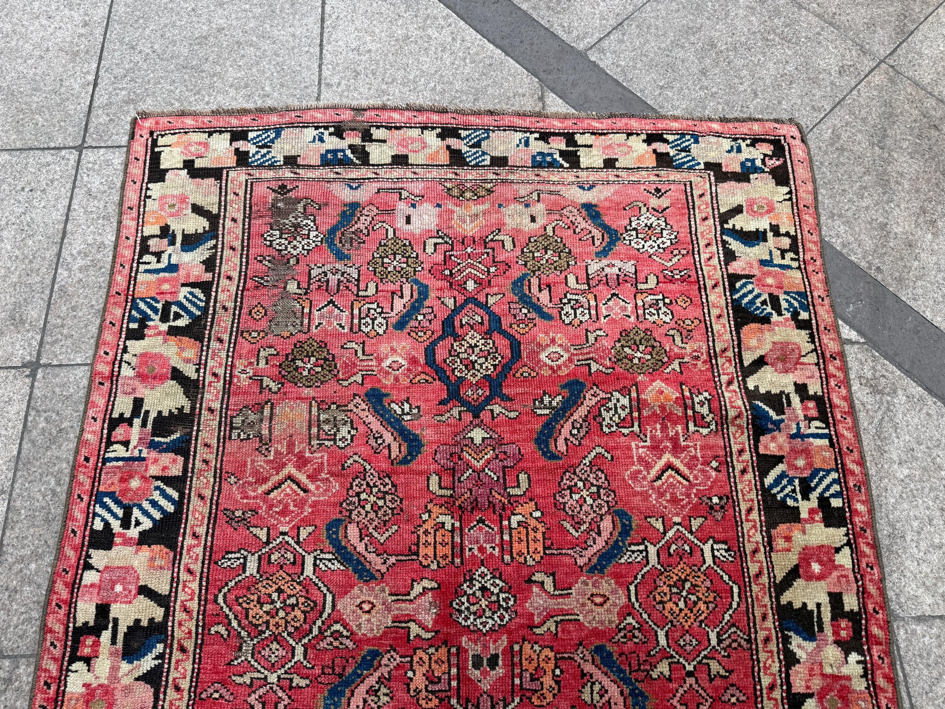 3'8"x6'10" feet Vintage Turkish Anatolian Rug,Brick Color Rug,142