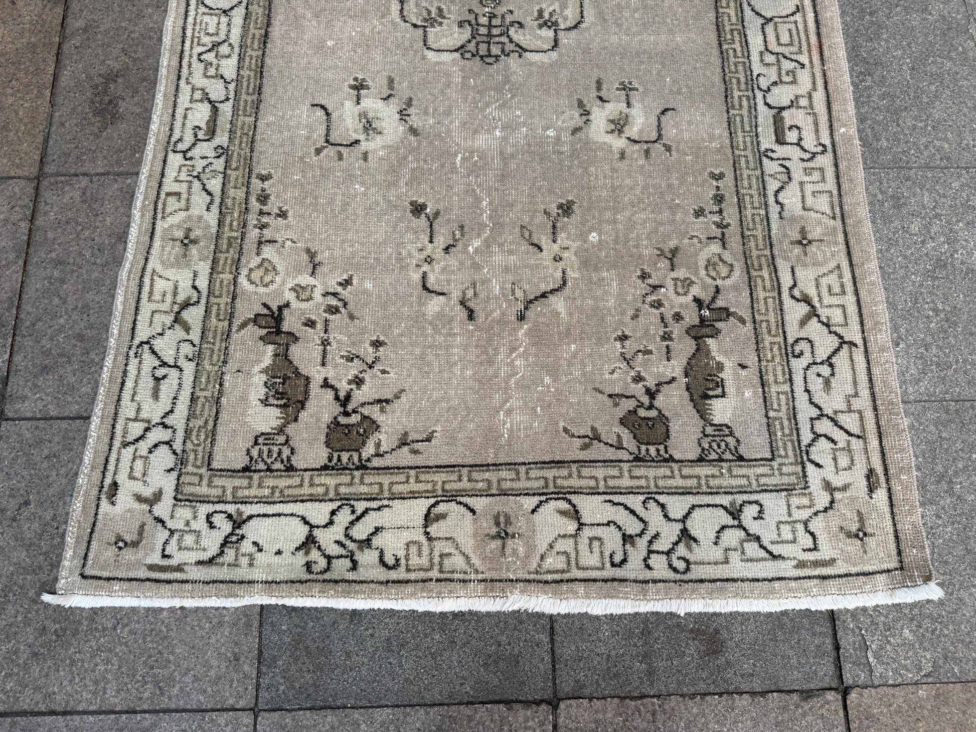 4'x7'1" feet Vintage Turkish Anatolian Rug,Gray Color Rug,466