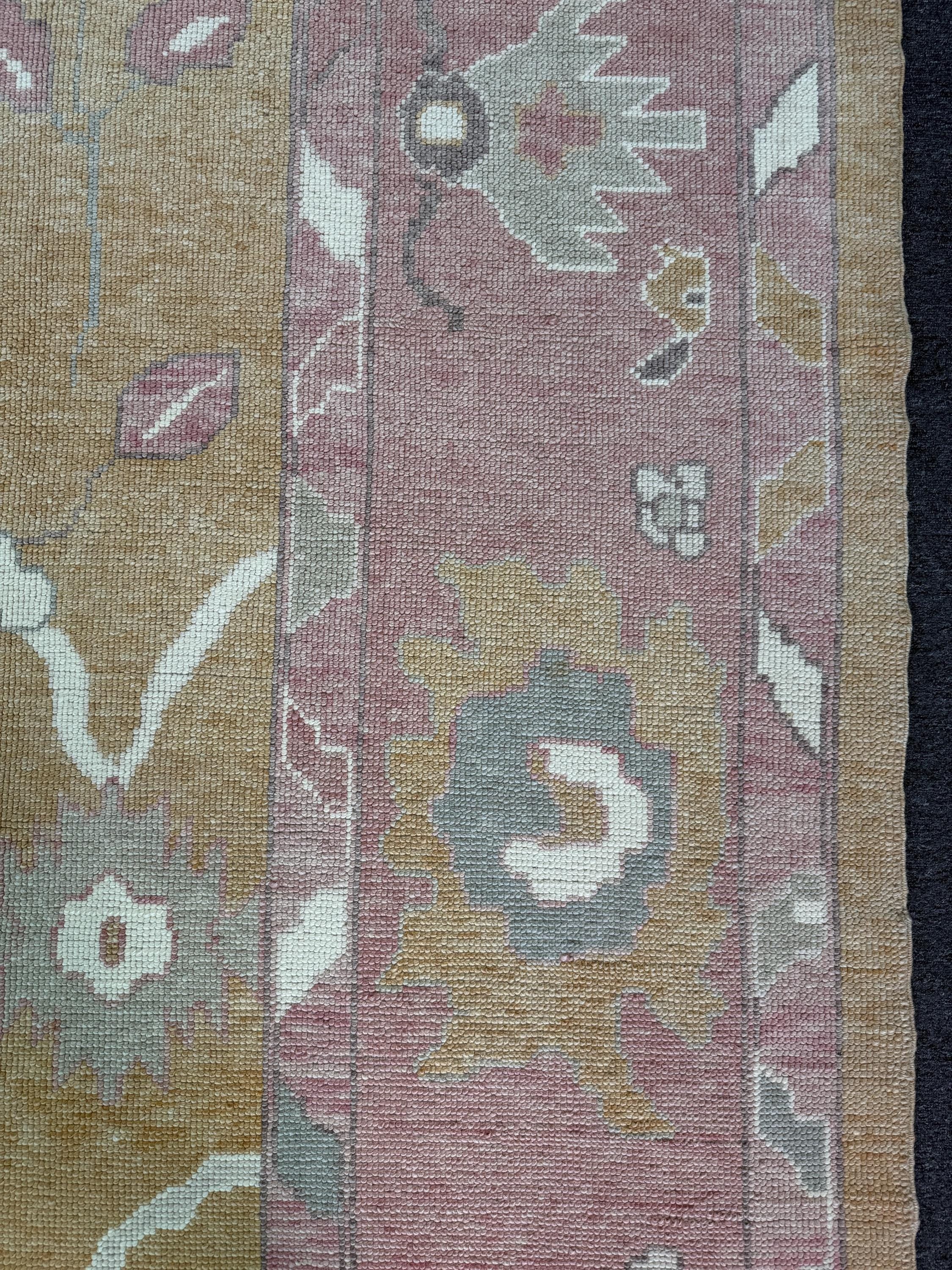 12'x15' feet Turkish Oushak Rug,Yellow Color Rug,075