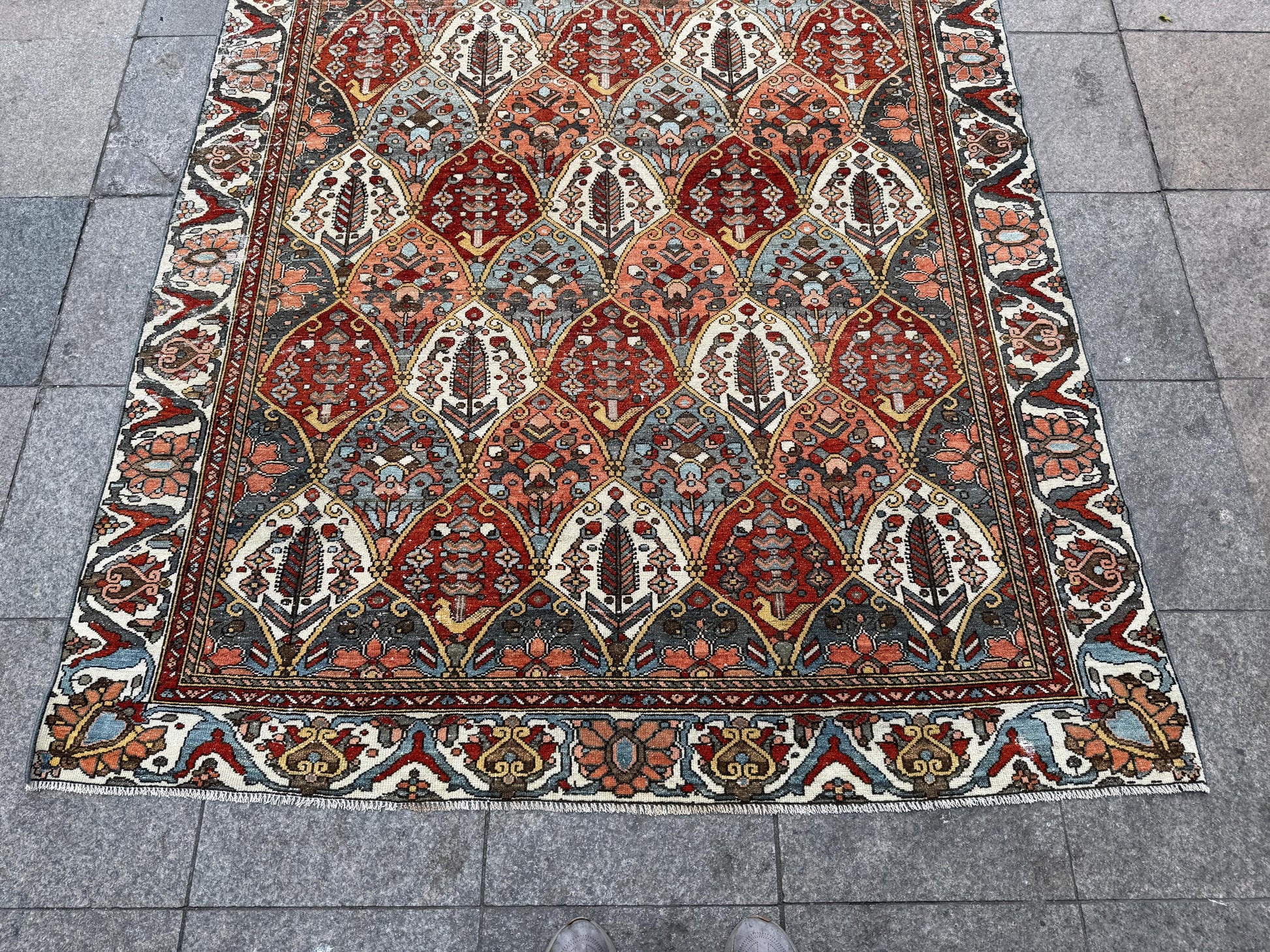 5'4"x8'2" feet Vintage Turkish Anatolian Rug,Brick Color Rug,143