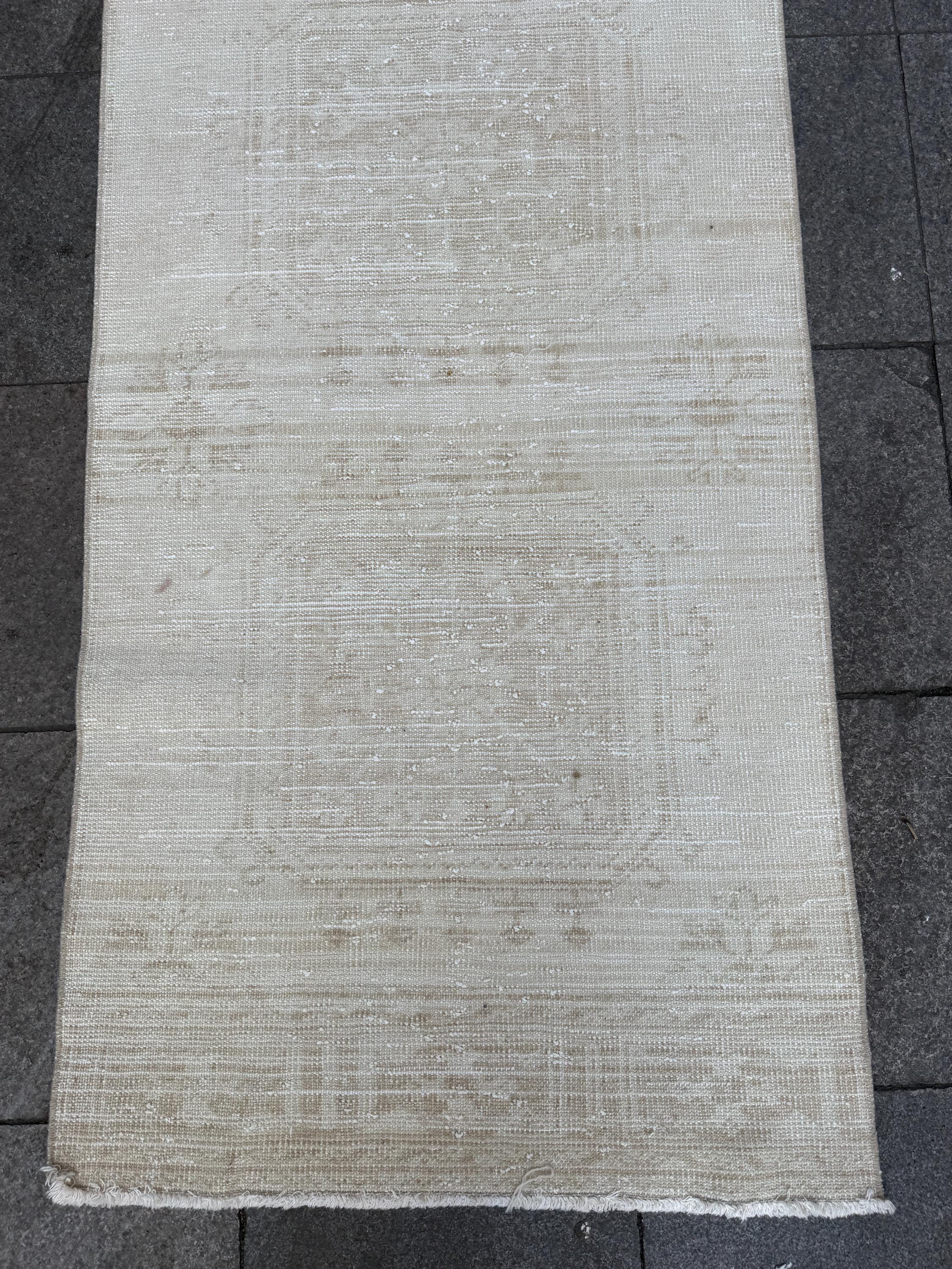 2'9"x12'2" feet Vintage Anatolian Wool Runner Rug,Floral Decoritive Beige Rug ,288