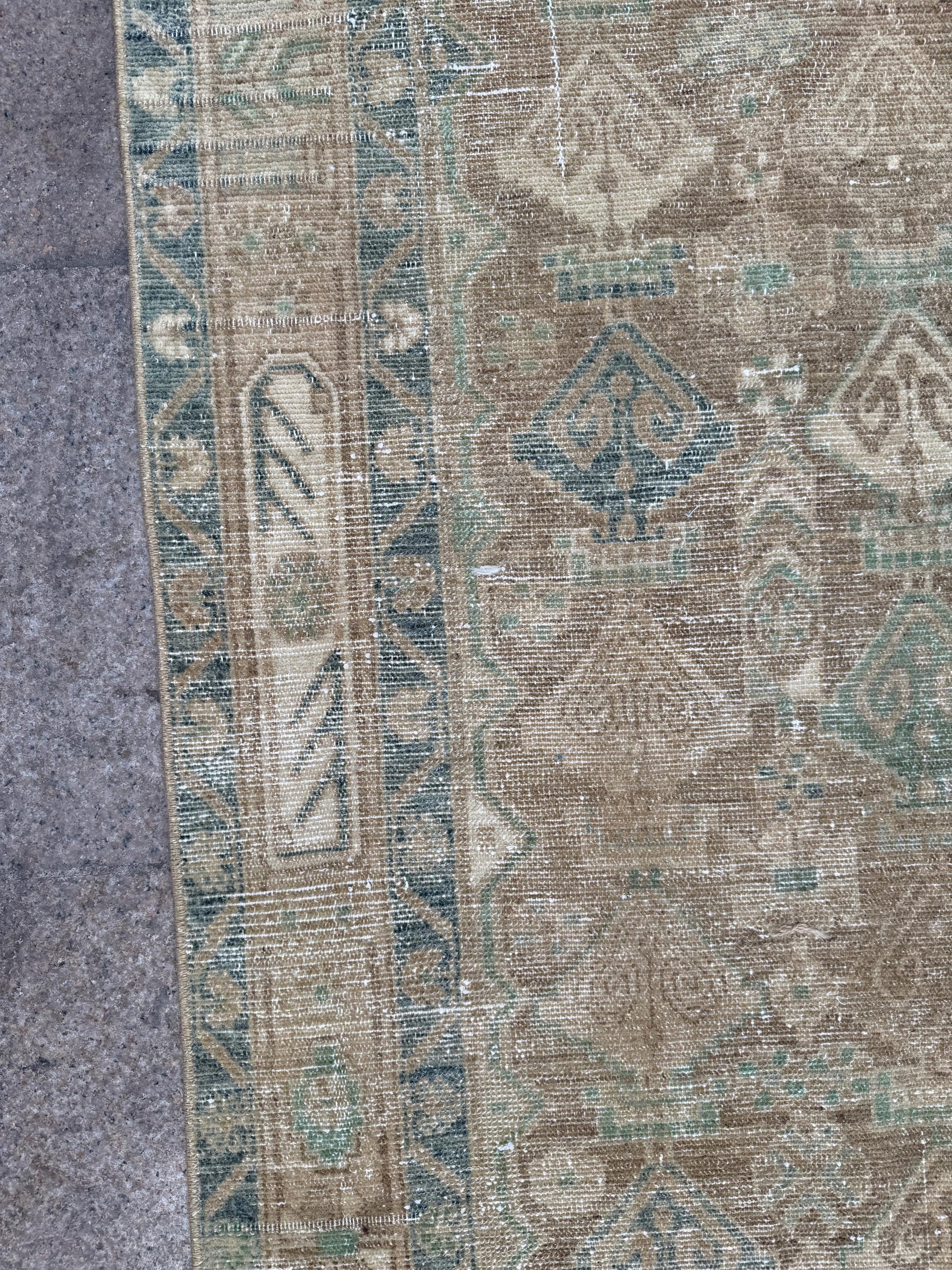 3'4"x15'7" feet Vintage Anatolian Wool Runner Rug,Floral Natural Color Rug ,61