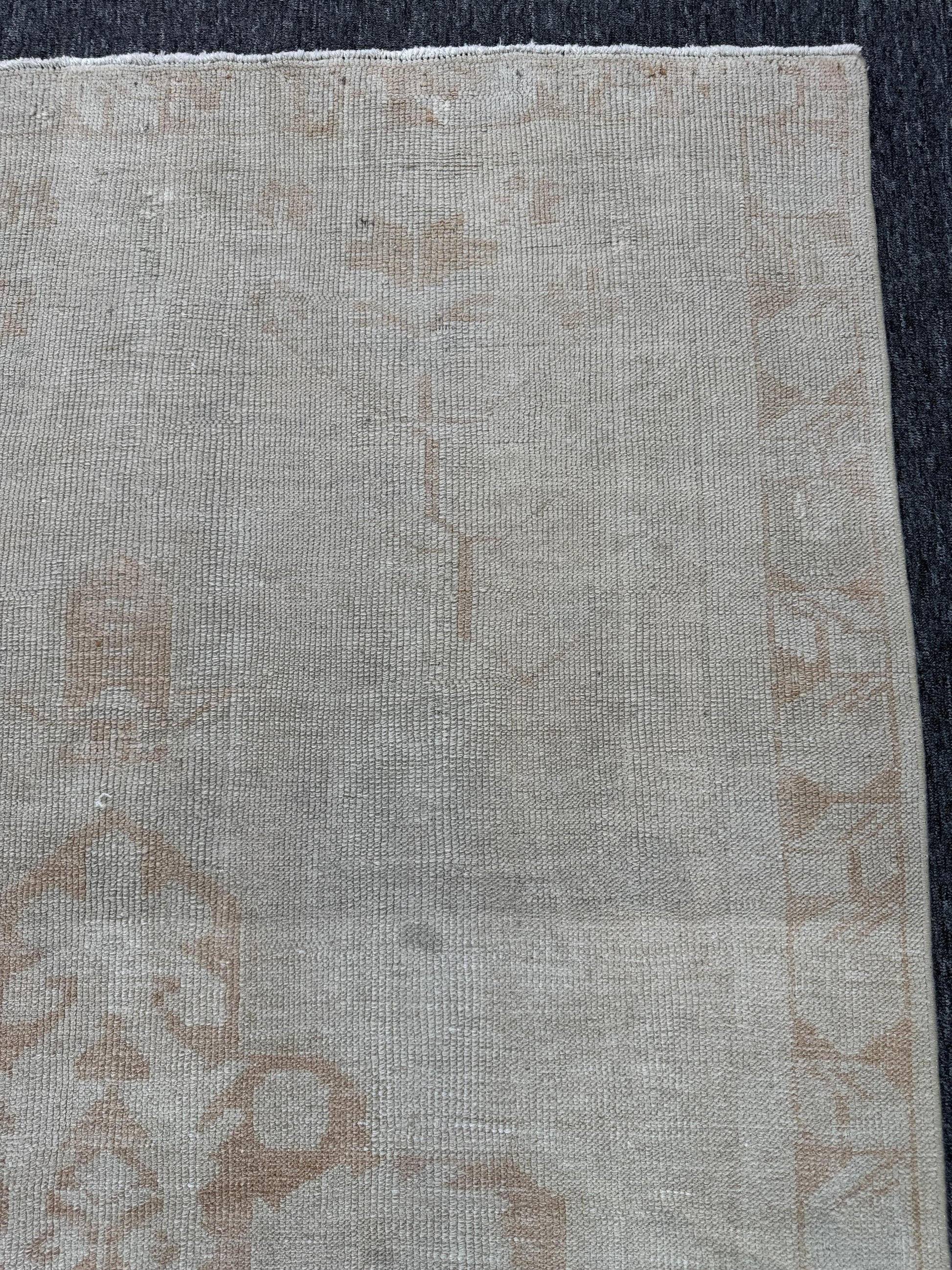 4'3"x8'8" Vintage Turkish Anatolian Rug,Beige Floral Rug, 922