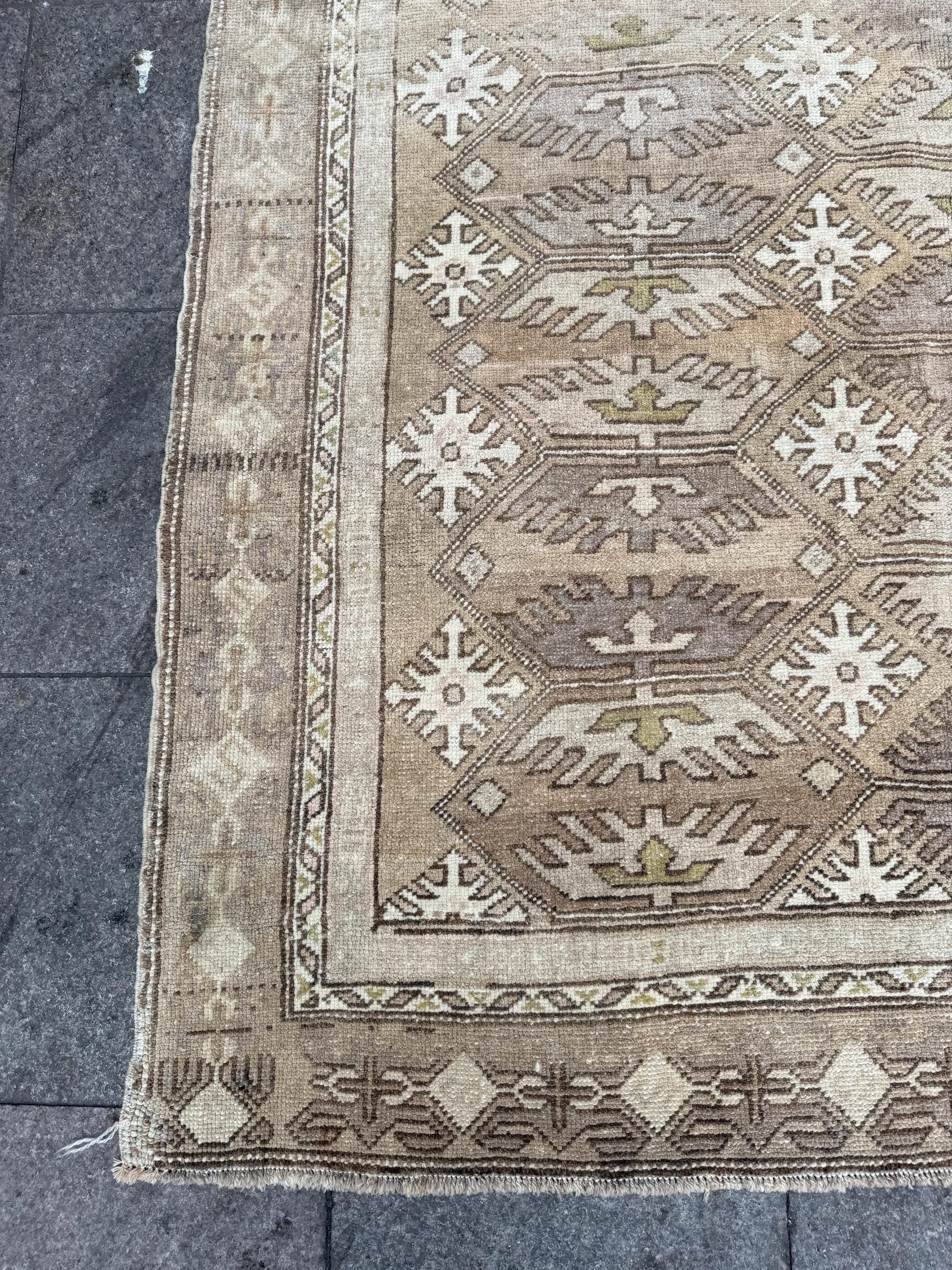 6'x7'9" feet Vintage Turkish Anatolian Rug,Natural color Geometric Rug,79