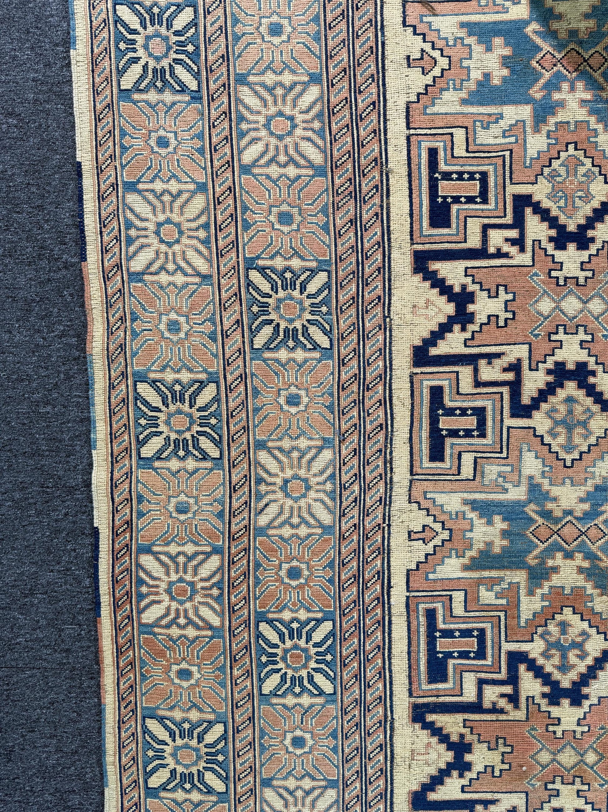 9'6"x12'10" feet Vintage Turkish Anatolian Sumaq Rug,Beige Color Rug,574